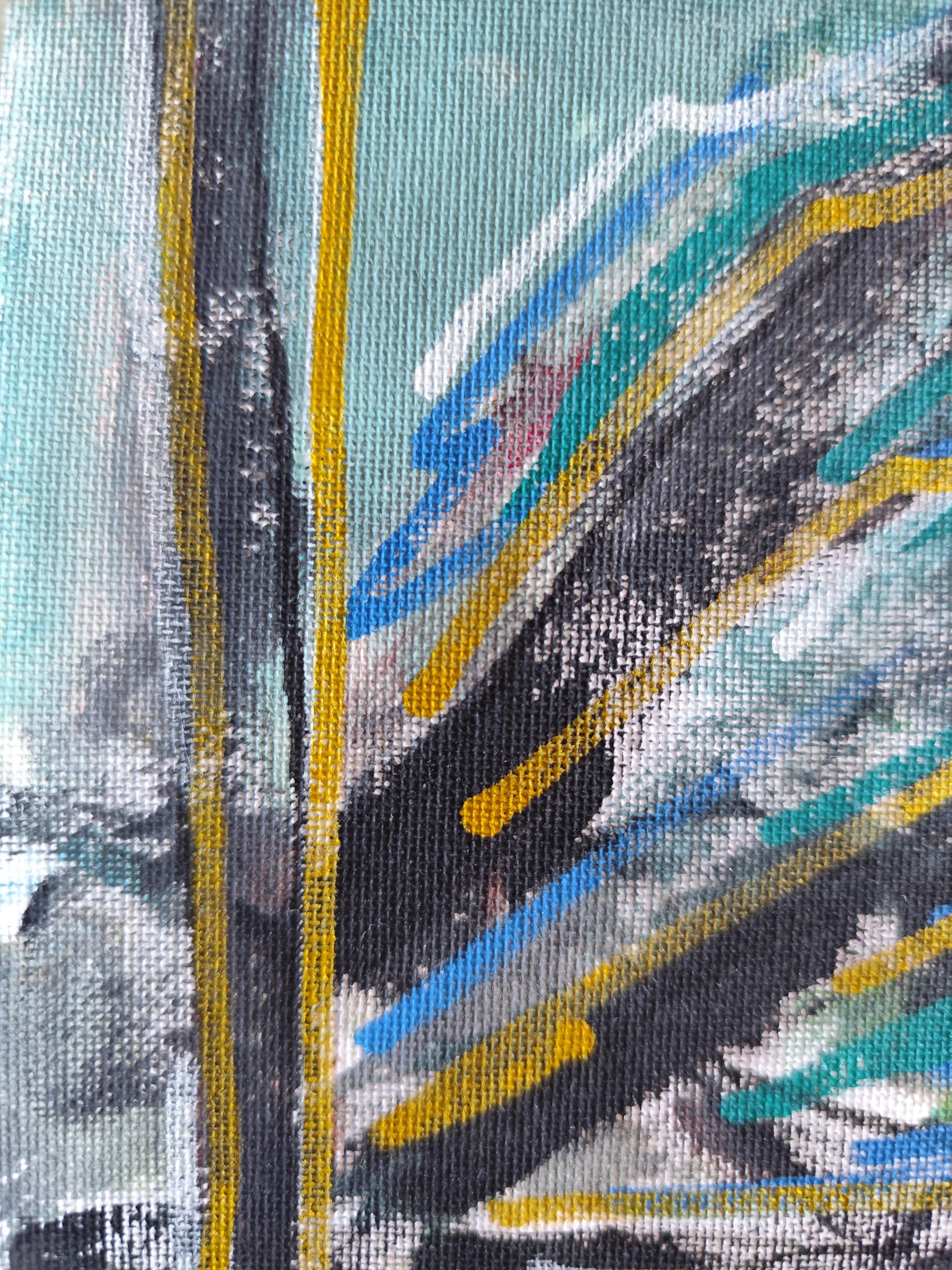 Contemporary abstract expressive nature painting on canvas 