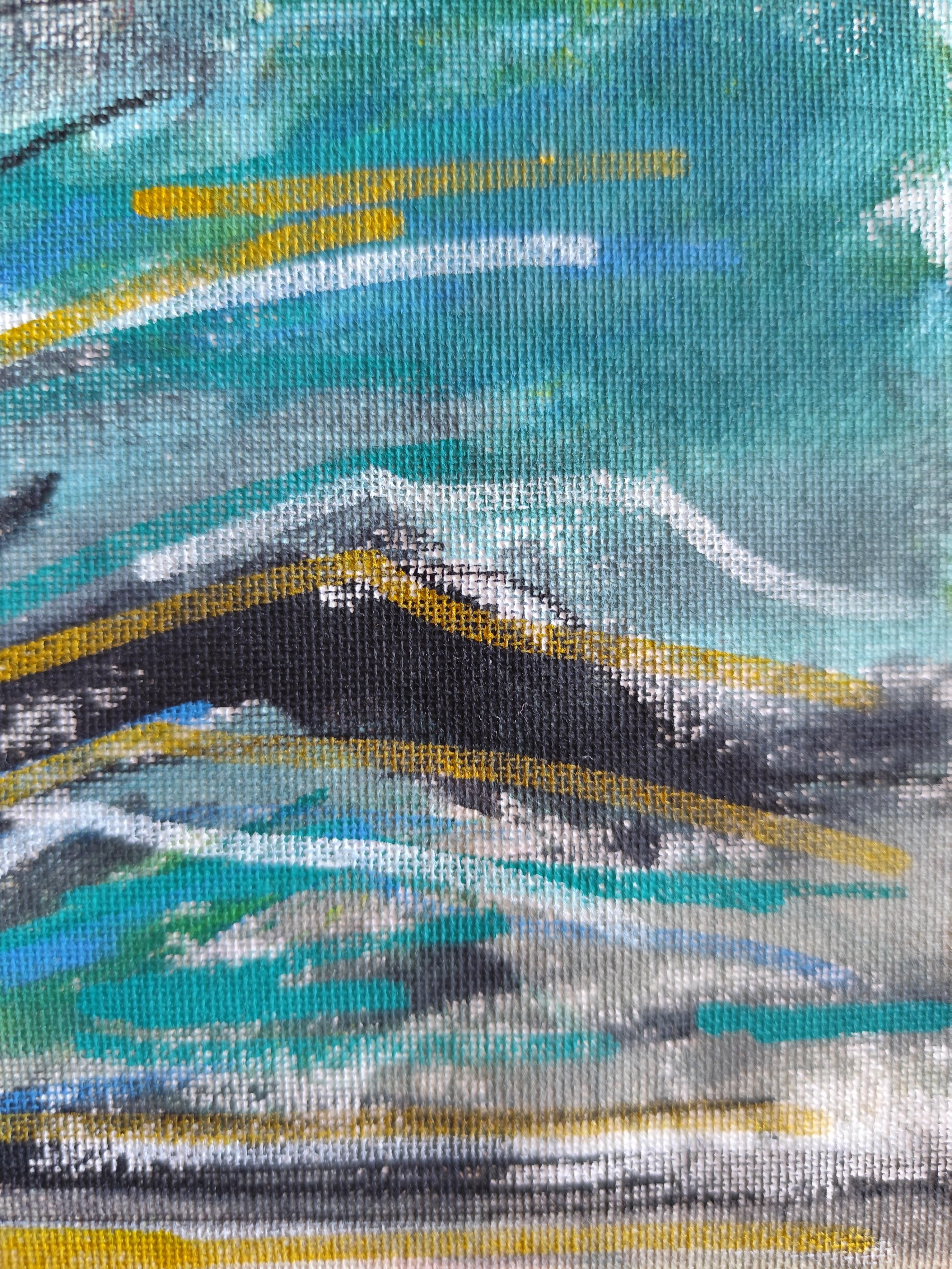 Contemporary abstract expressive nature painting on canvas 