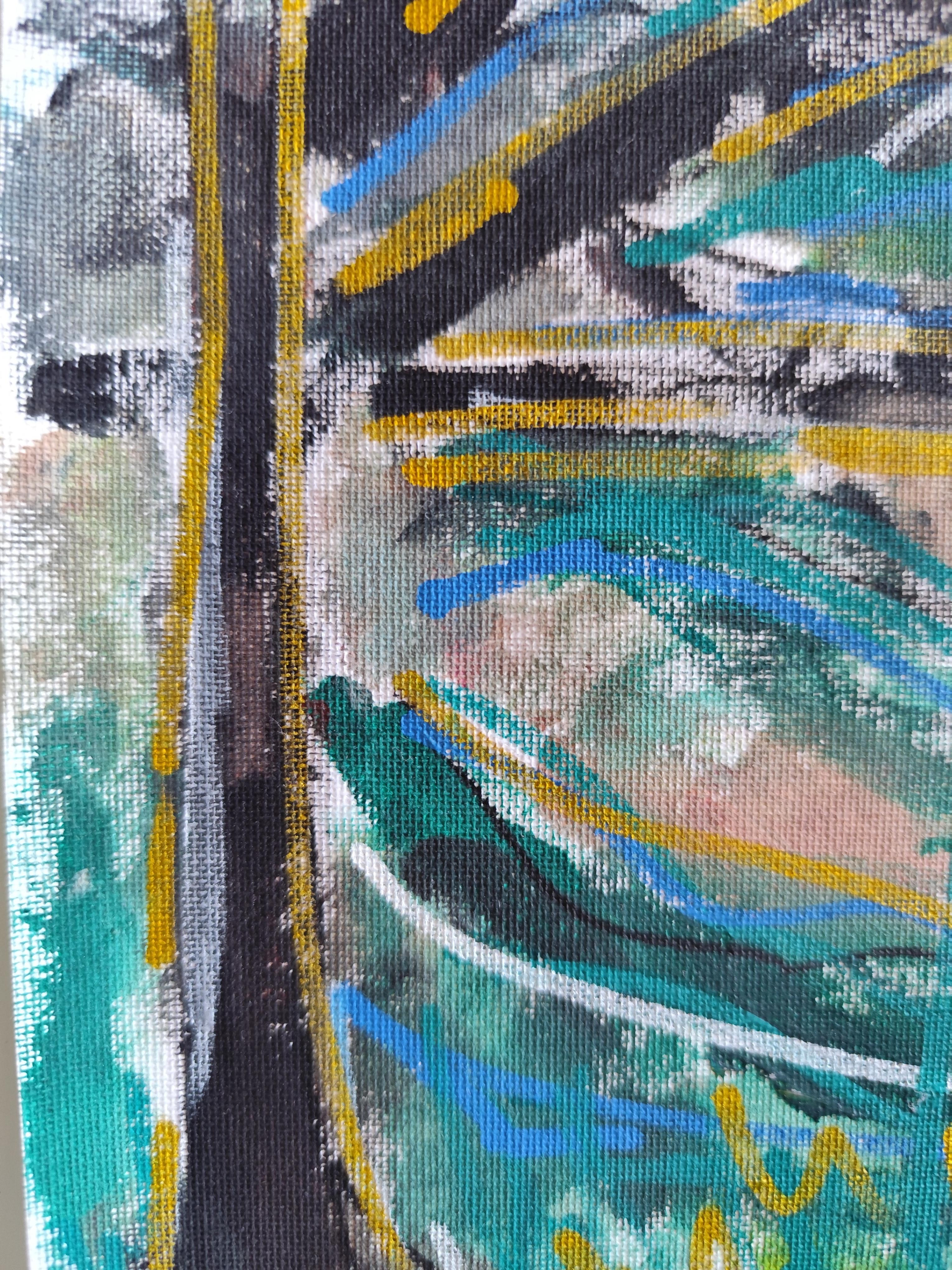 Contemporary abstract expressive nature painting on canvas 