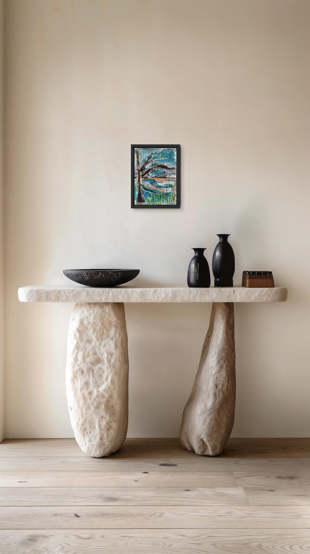 Contemporary abstract expressive nature painting on canvas 