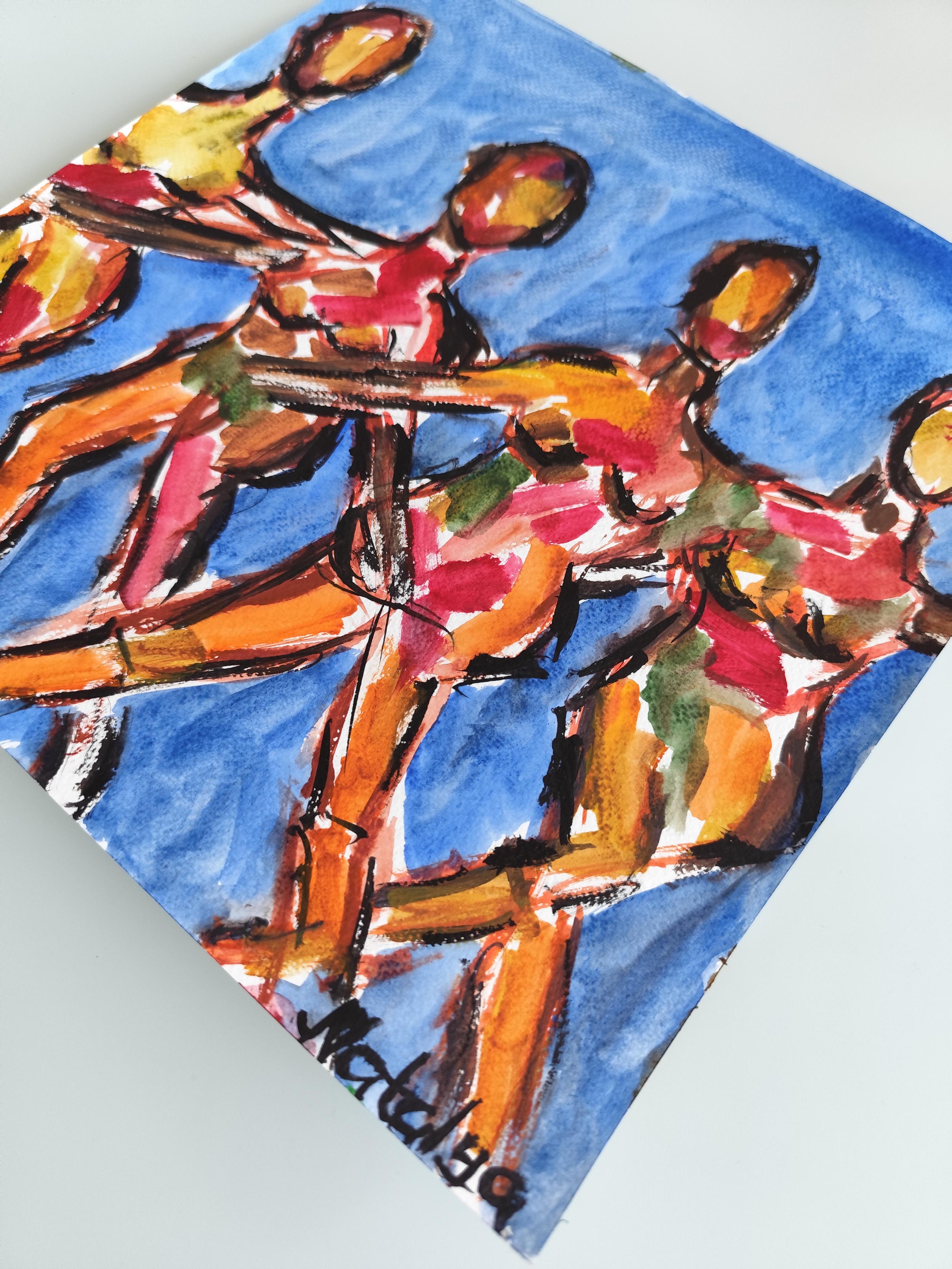Zeitgenössische abstrakte ausdrucksstarke Aquarellmalerei auf Papier  
