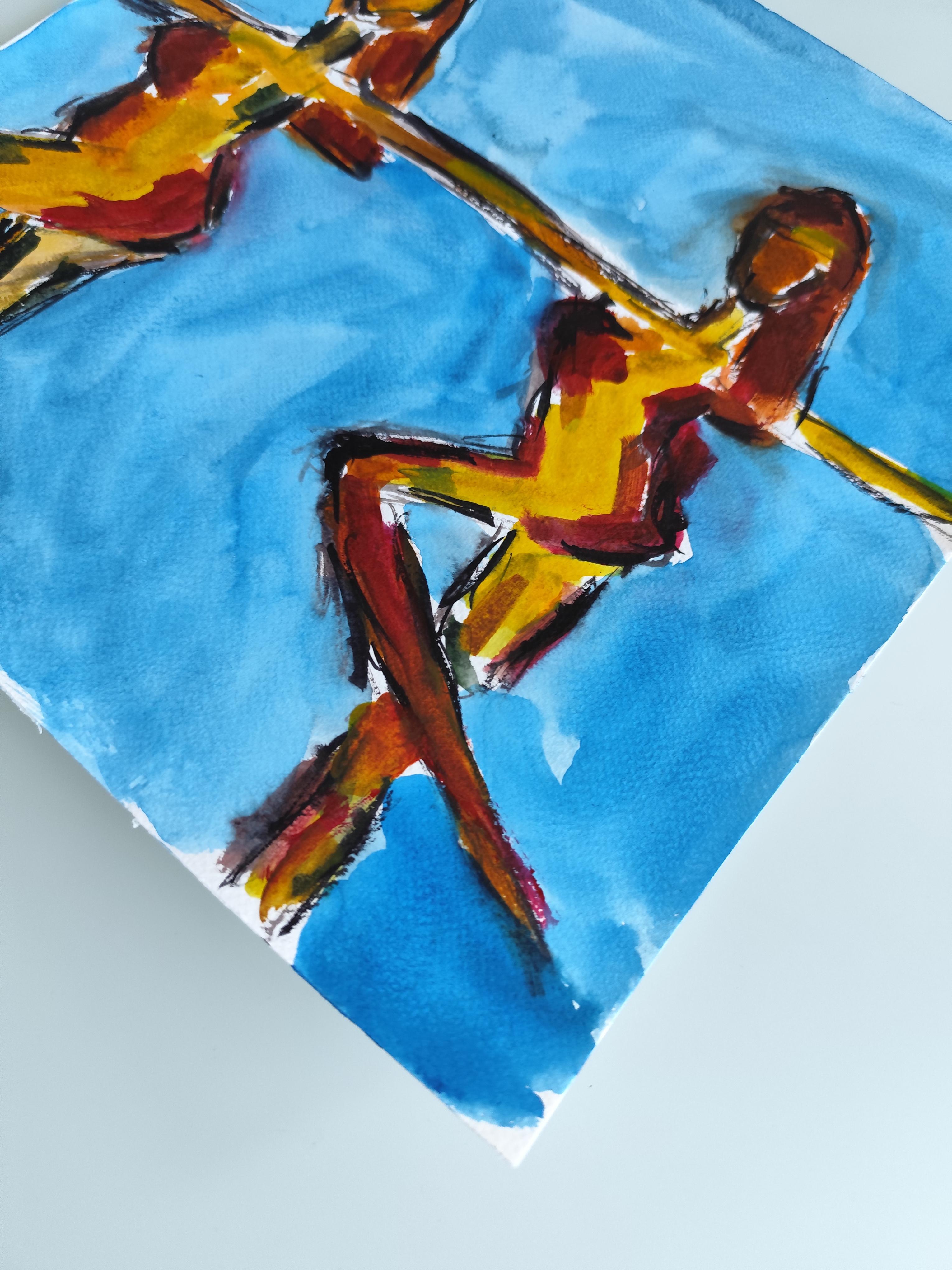 Zeitgenössische abstrakte ausdrucksstarke Aquarellmalerei  