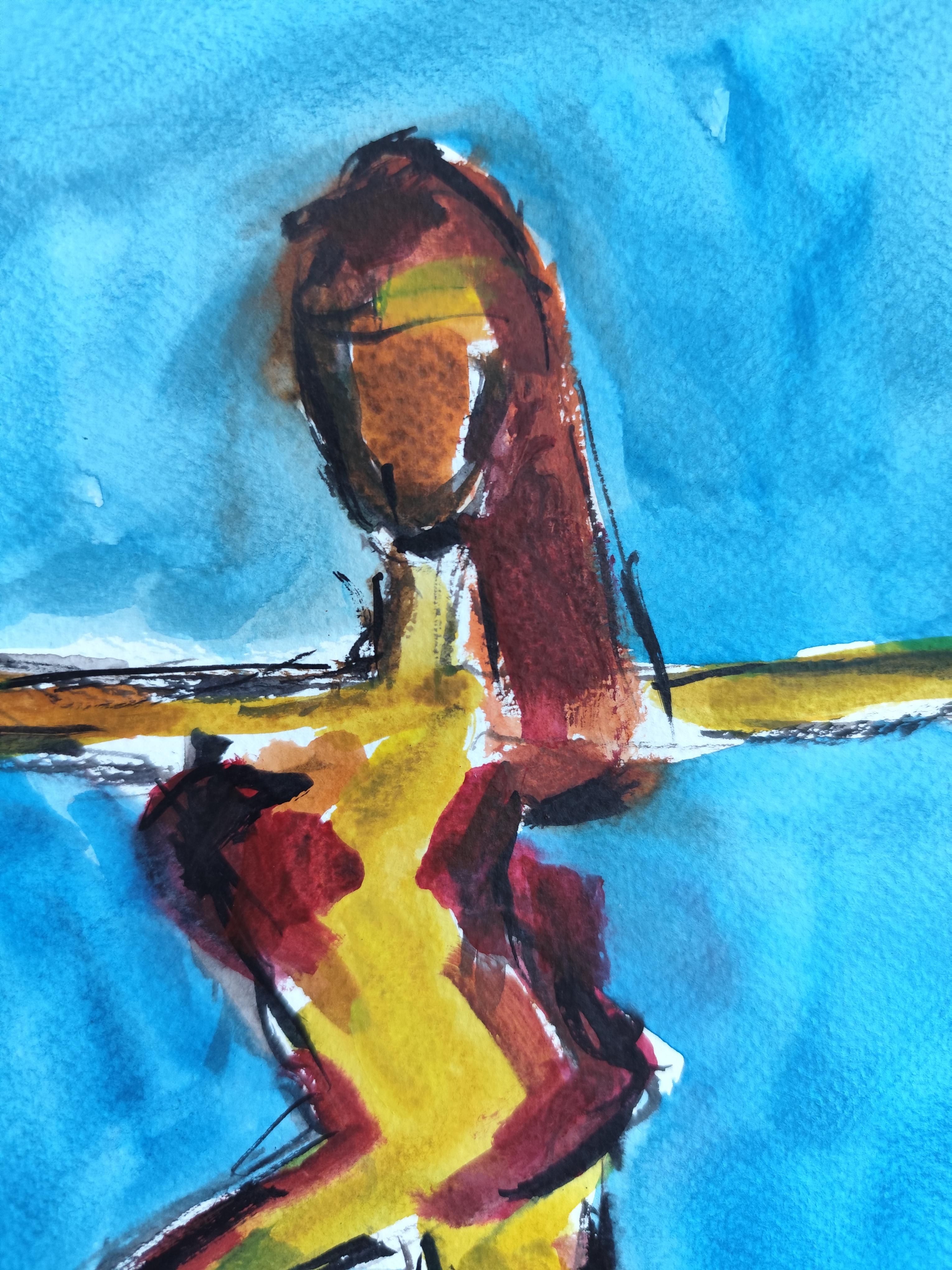 Zeitgenössische abstrakte ausdrucksstarke Aquarellmalerei  