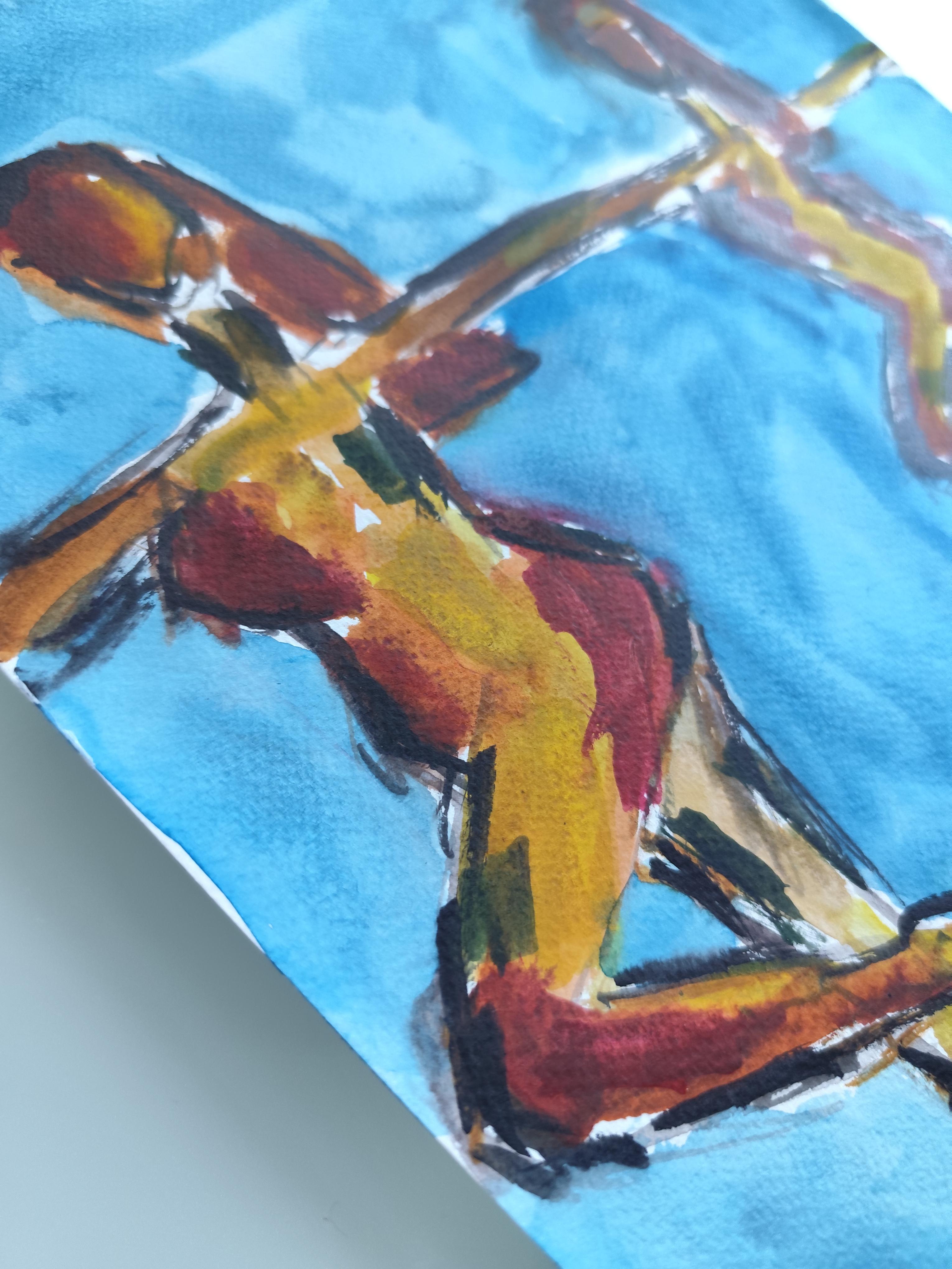 Zeitgenössische abstrakte ausdrucksstarke Aquarellmalerei  