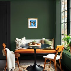 Contemporary abstract expressive watercolor painting  "Two steps, one beat"