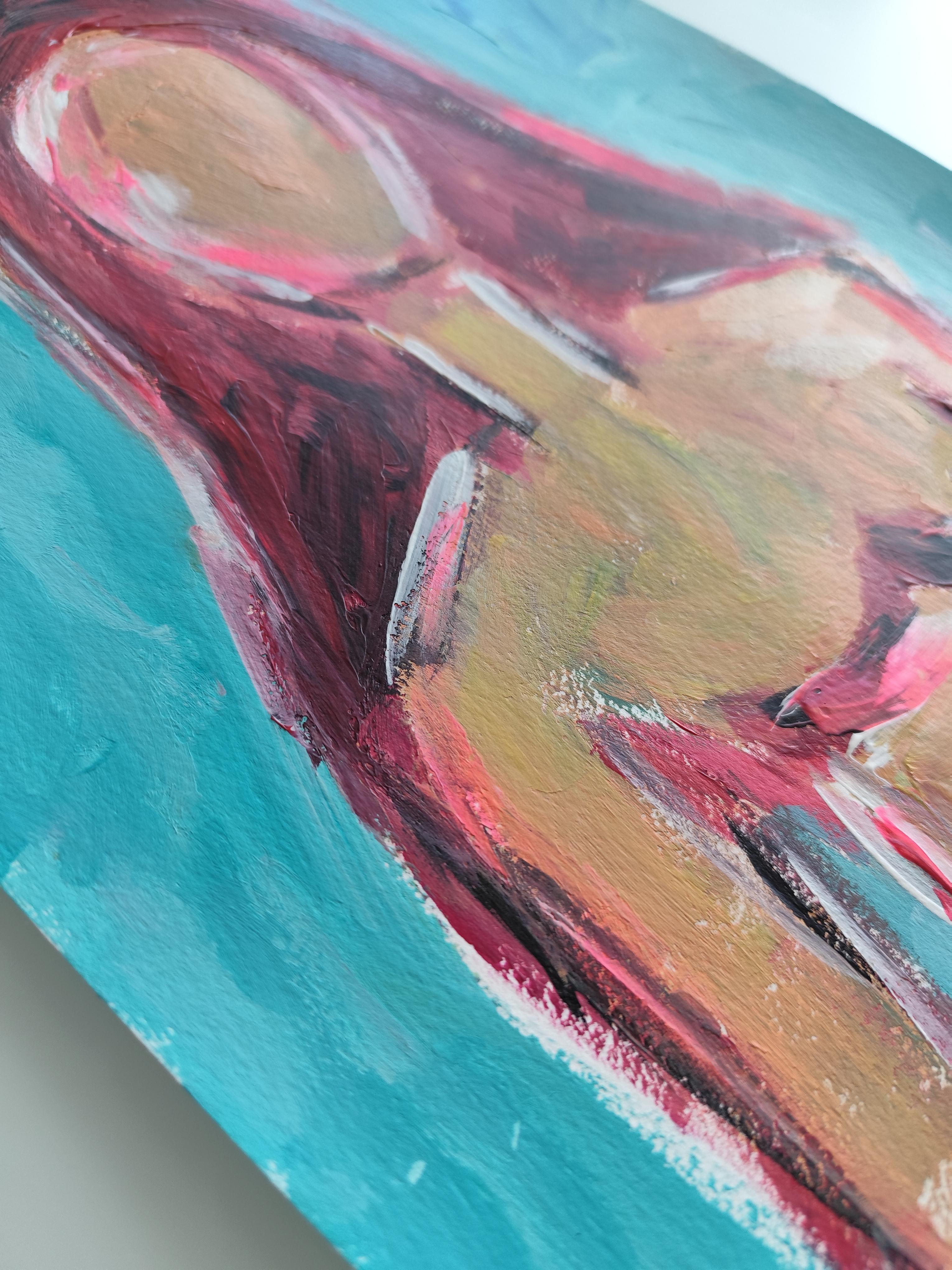 Contemporary abstract expressive woman's figure painting 