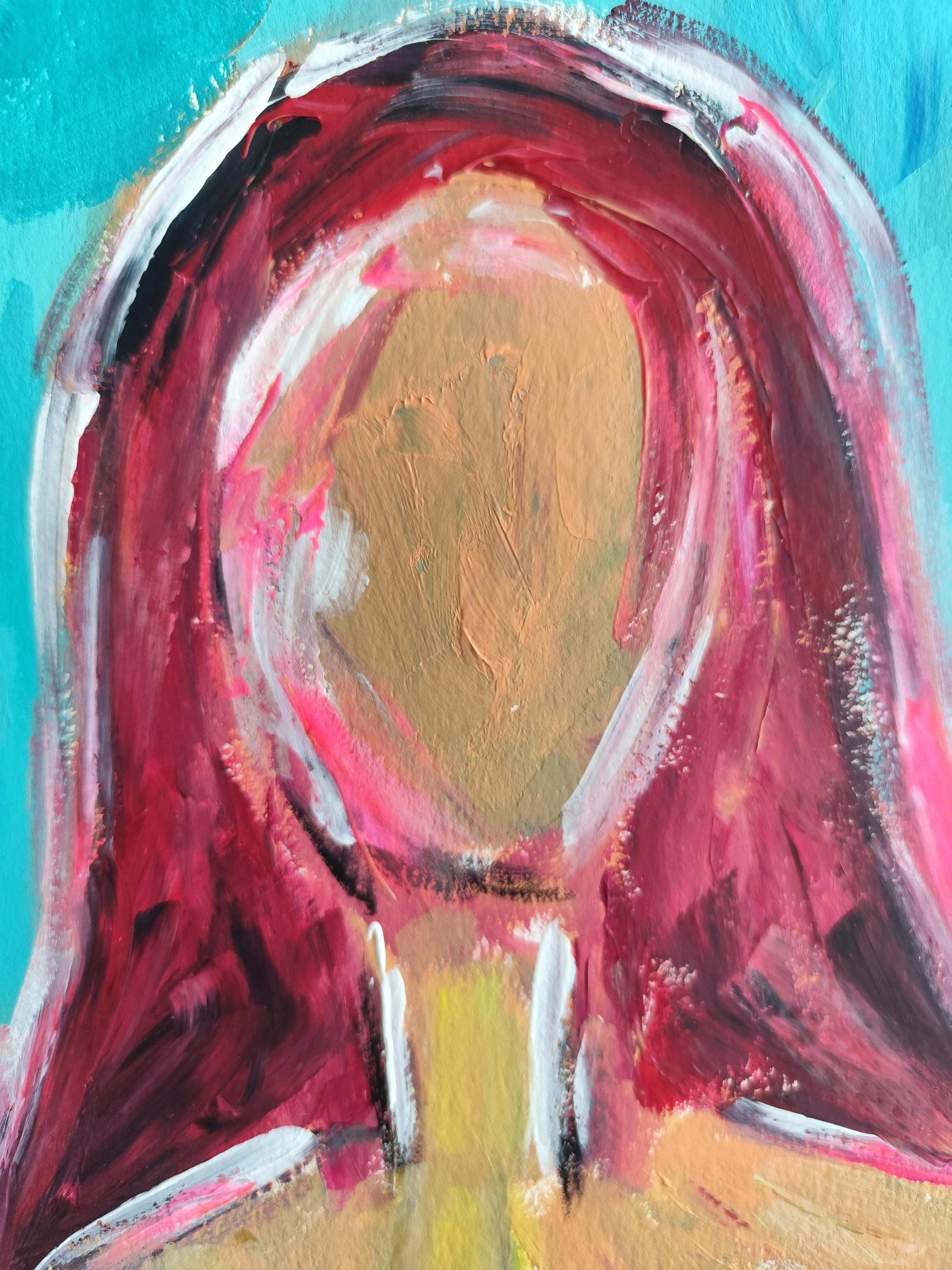 Contemporary abstract expressive woman's figure painting 