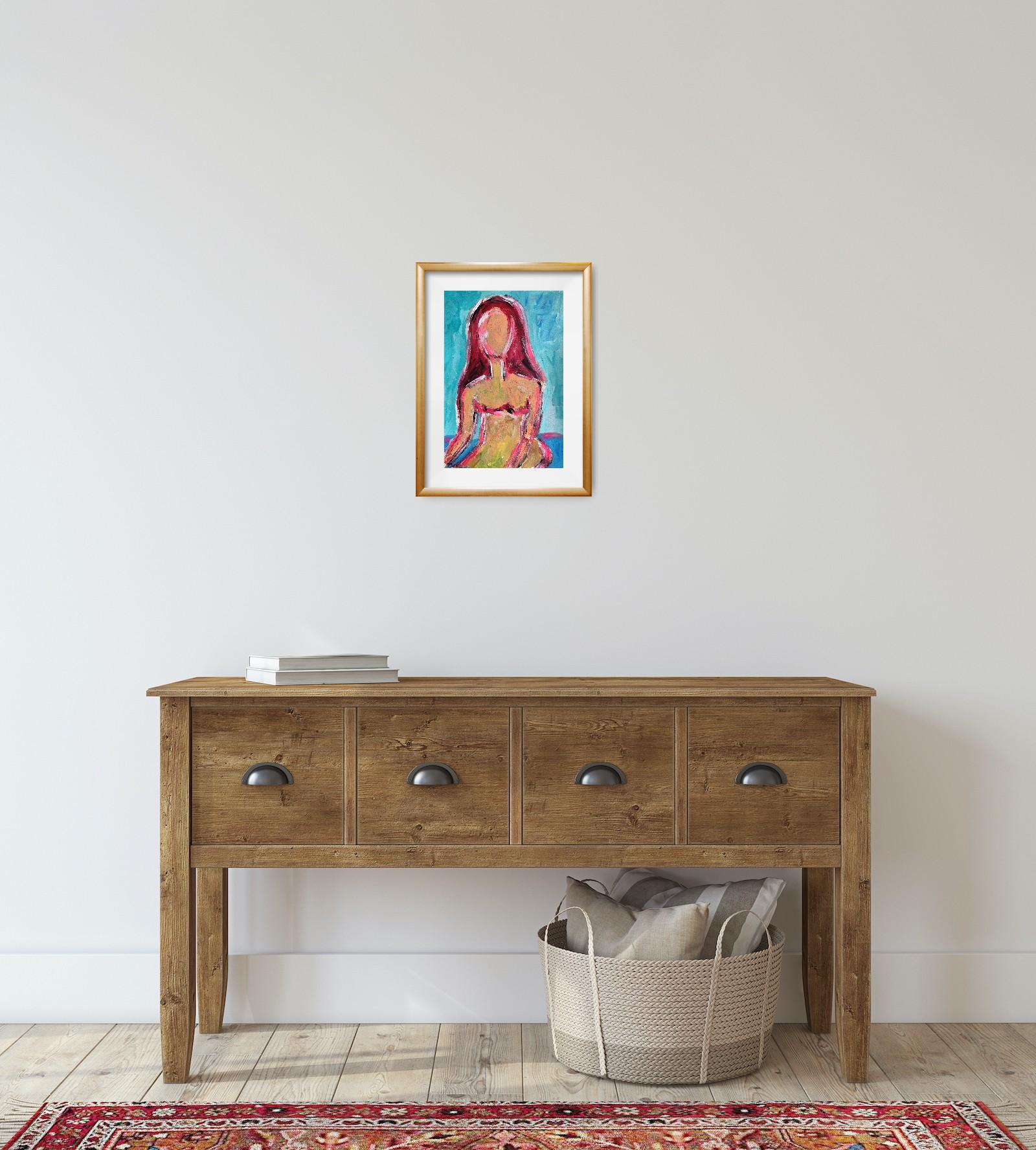 Contemporary abstract expressive woman's figure painting 