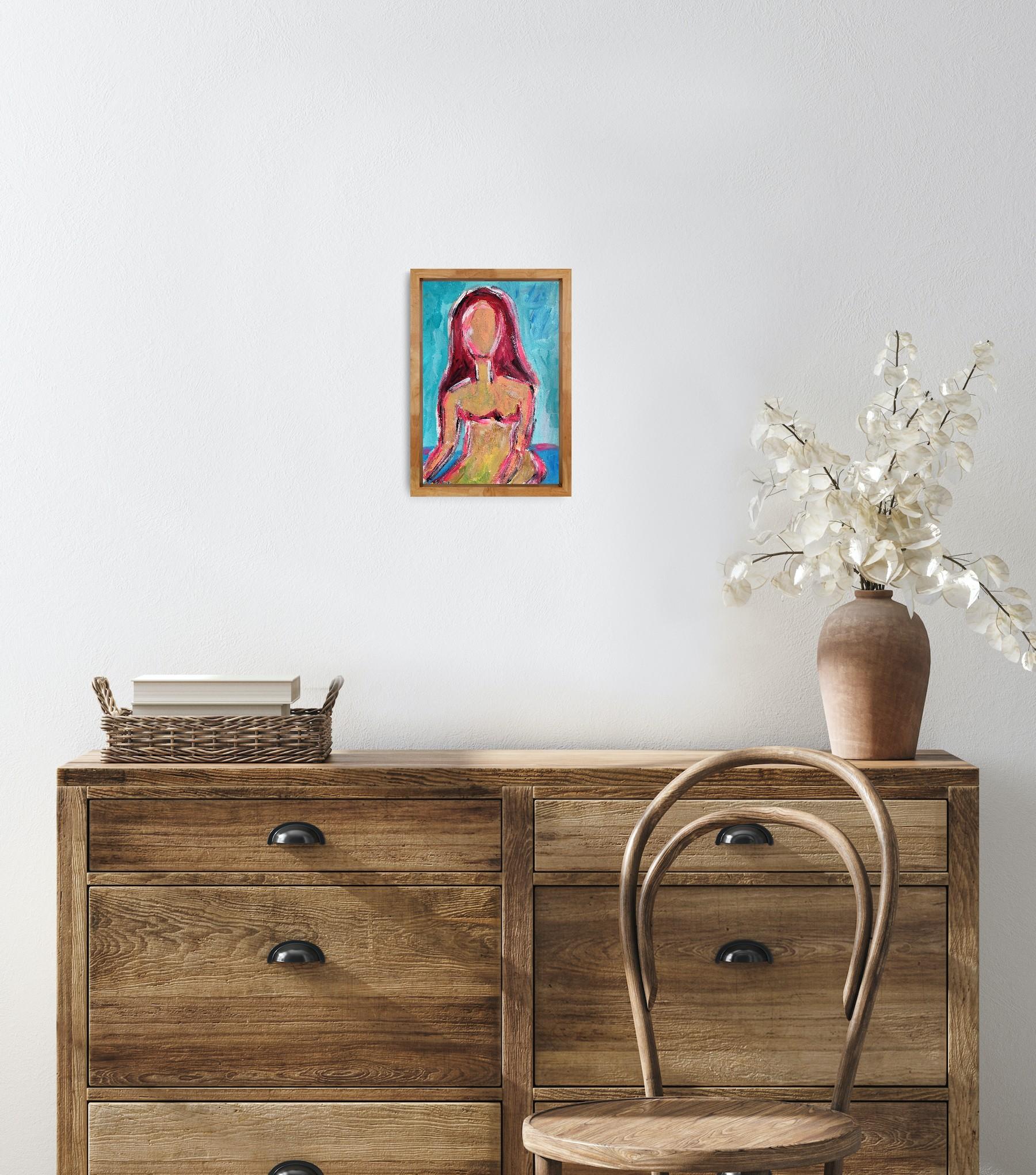 Contemporary abstract expressive woman's figure painting 