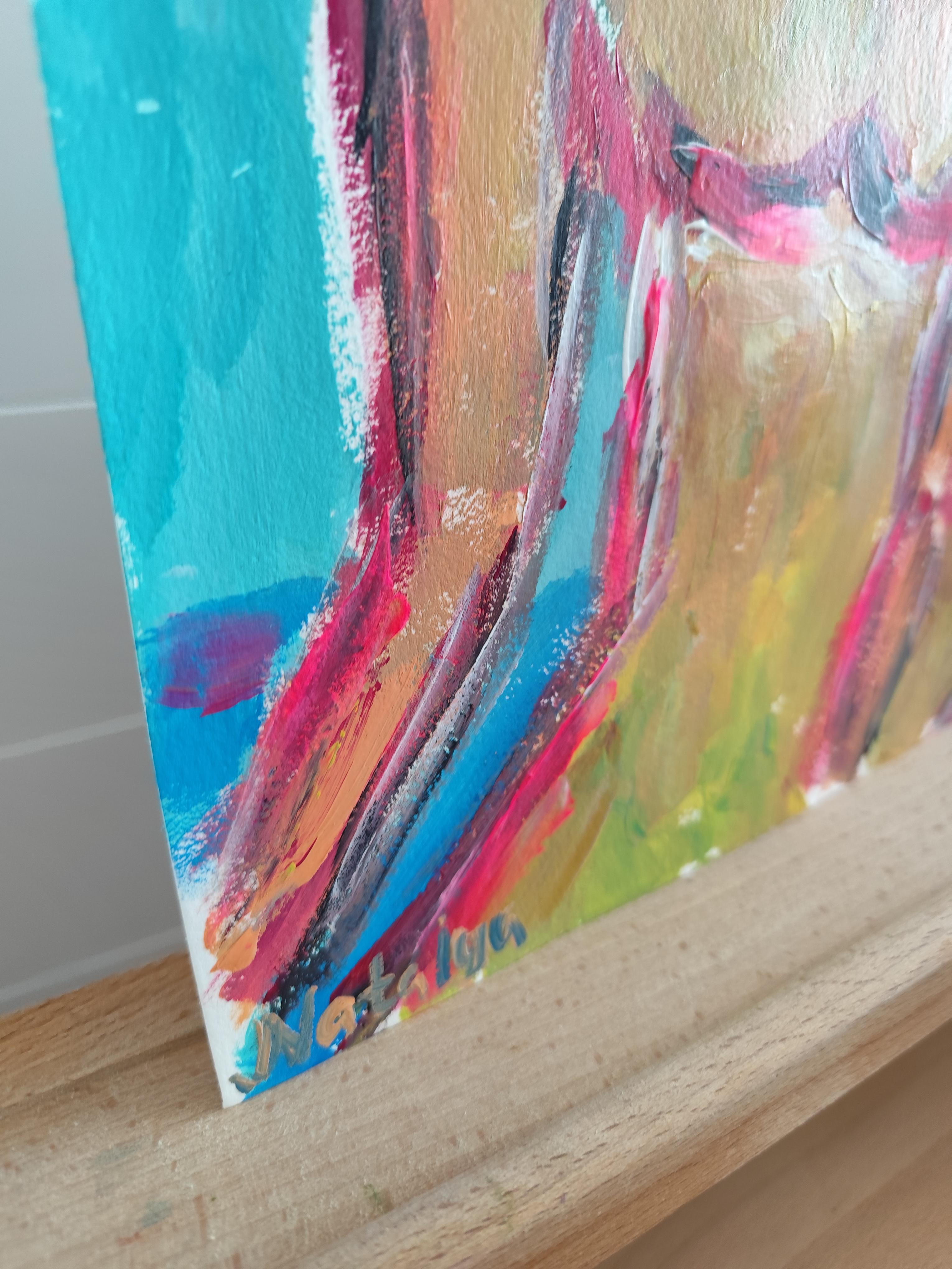 Contemporary abstract expressive woman's figure painting 