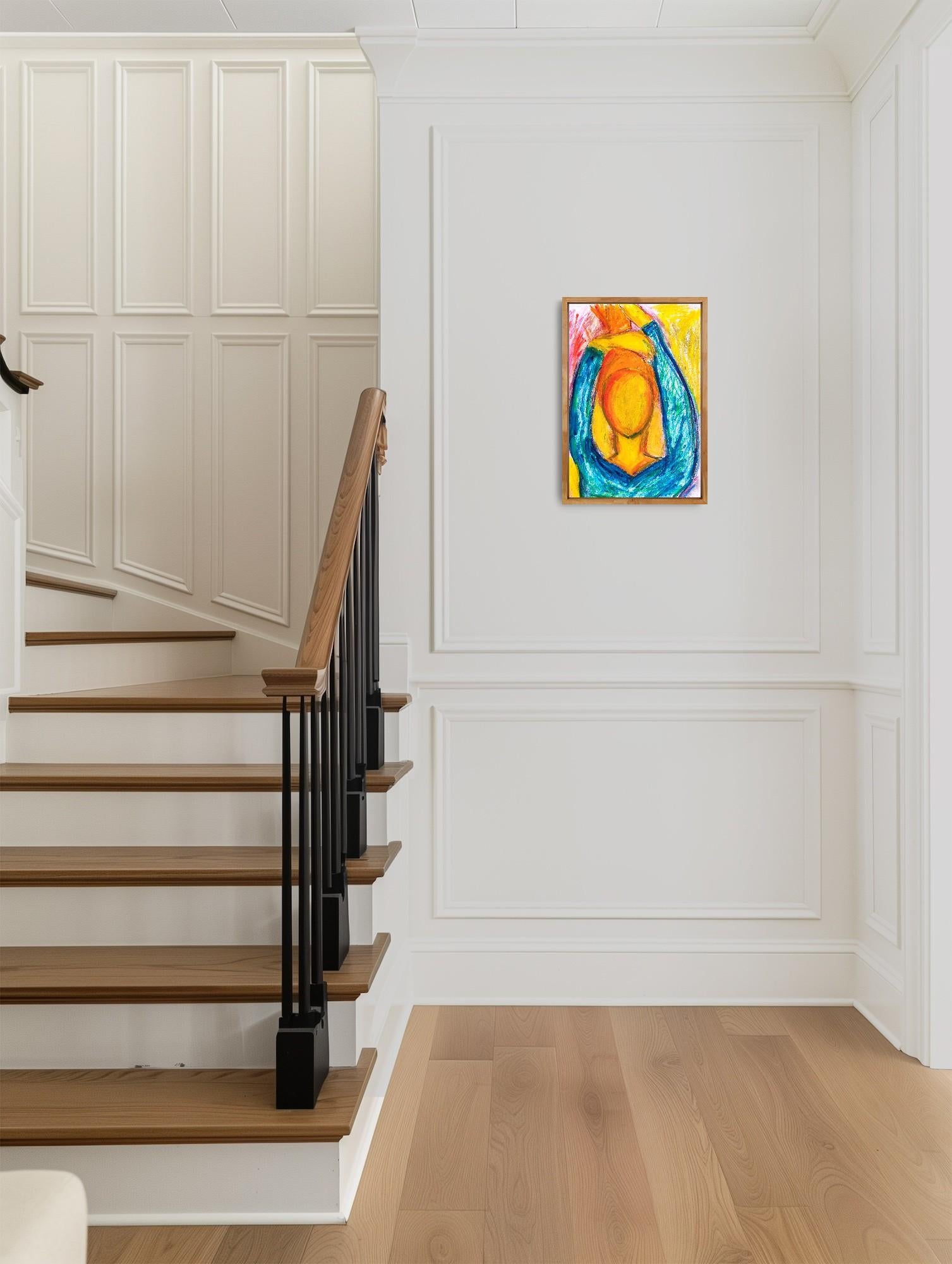 Este retrato expresivo abstracto contemporáneo de una mujer fue creado por la artista kazaja afincada en Francia Natalya, que ahora vive y trabaja en Lyon. 