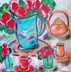 Mougenot Natalya - Contemporary abstract fauvist still-life floral painting "Summer Garden Bloom" Contemporary abstract fauvist still-life floral painting "Summer Garden Bloom"