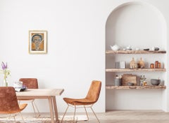 Retrato figurativo expresivo abstracto contemporáneo de figura humana "Ser interior"