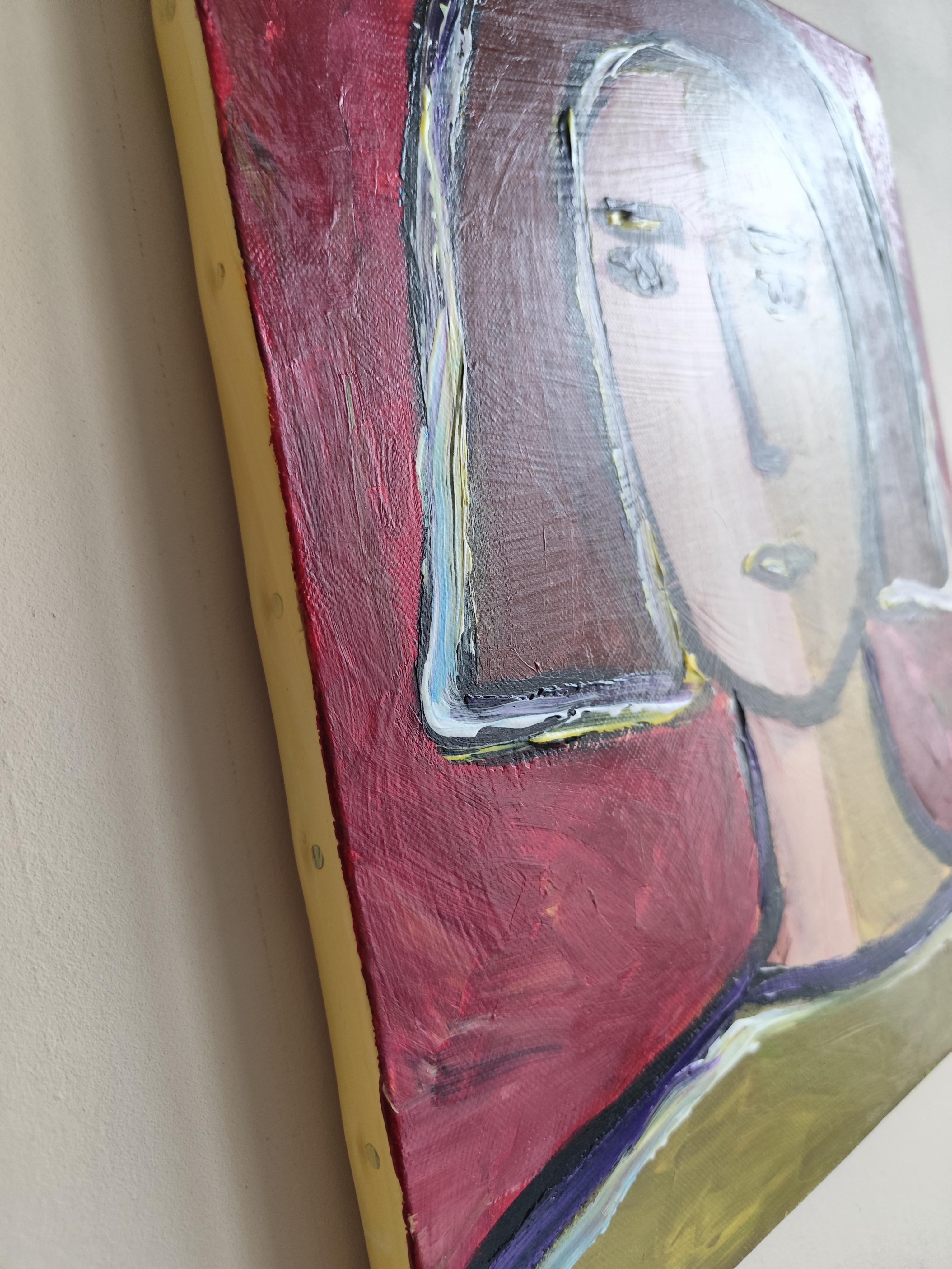 Contemporary Abstract Figurative Painting  of woman's portrait 