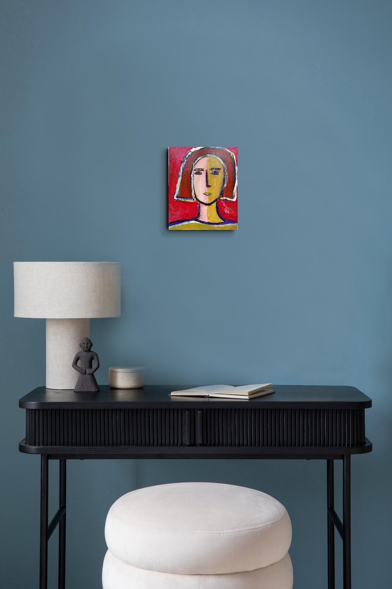 Contemporary Abstract Figurative Painting  of woman's portrait 