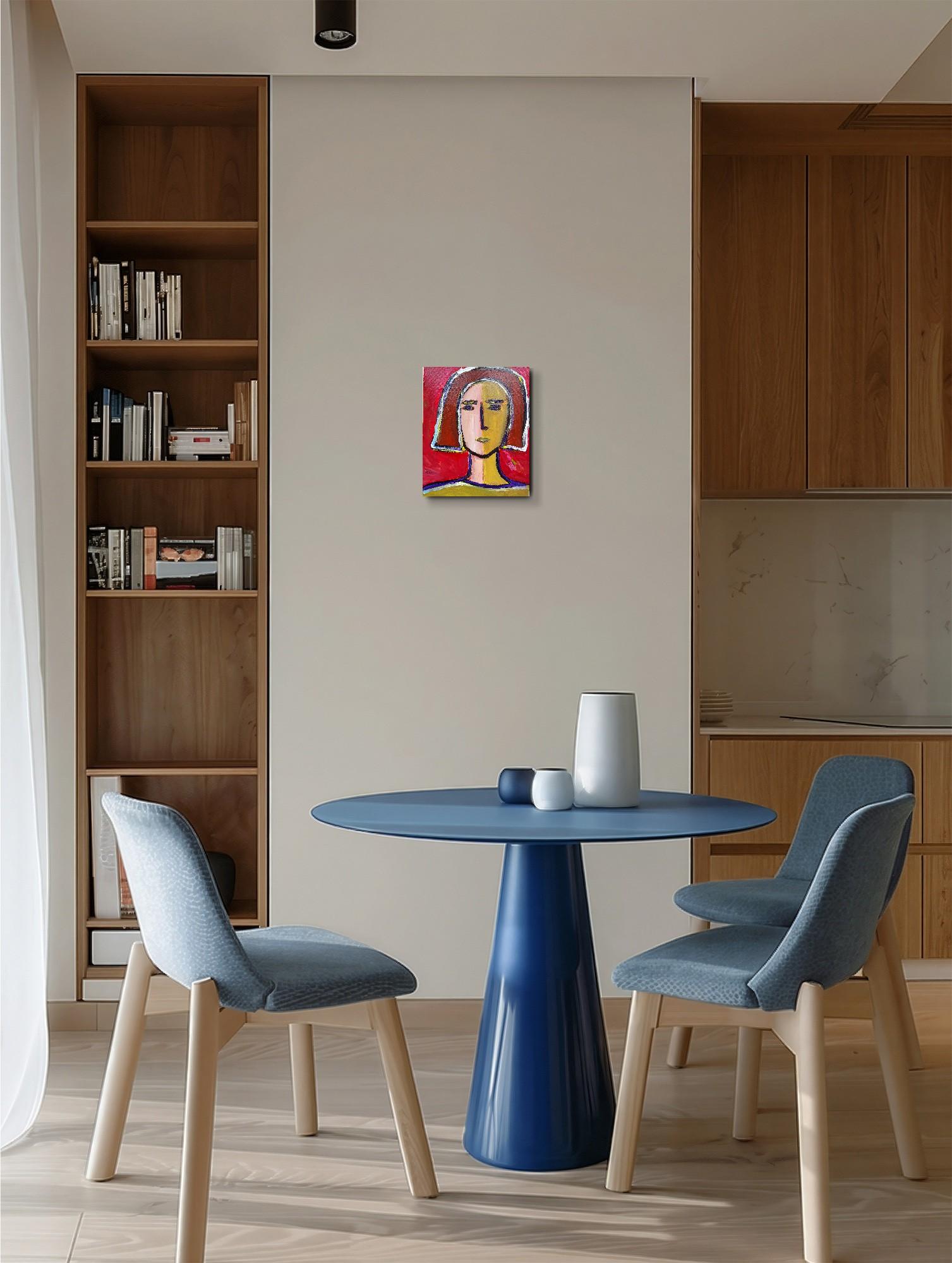 Contemporary Abstract Figurative Painting  of woman's portrait 