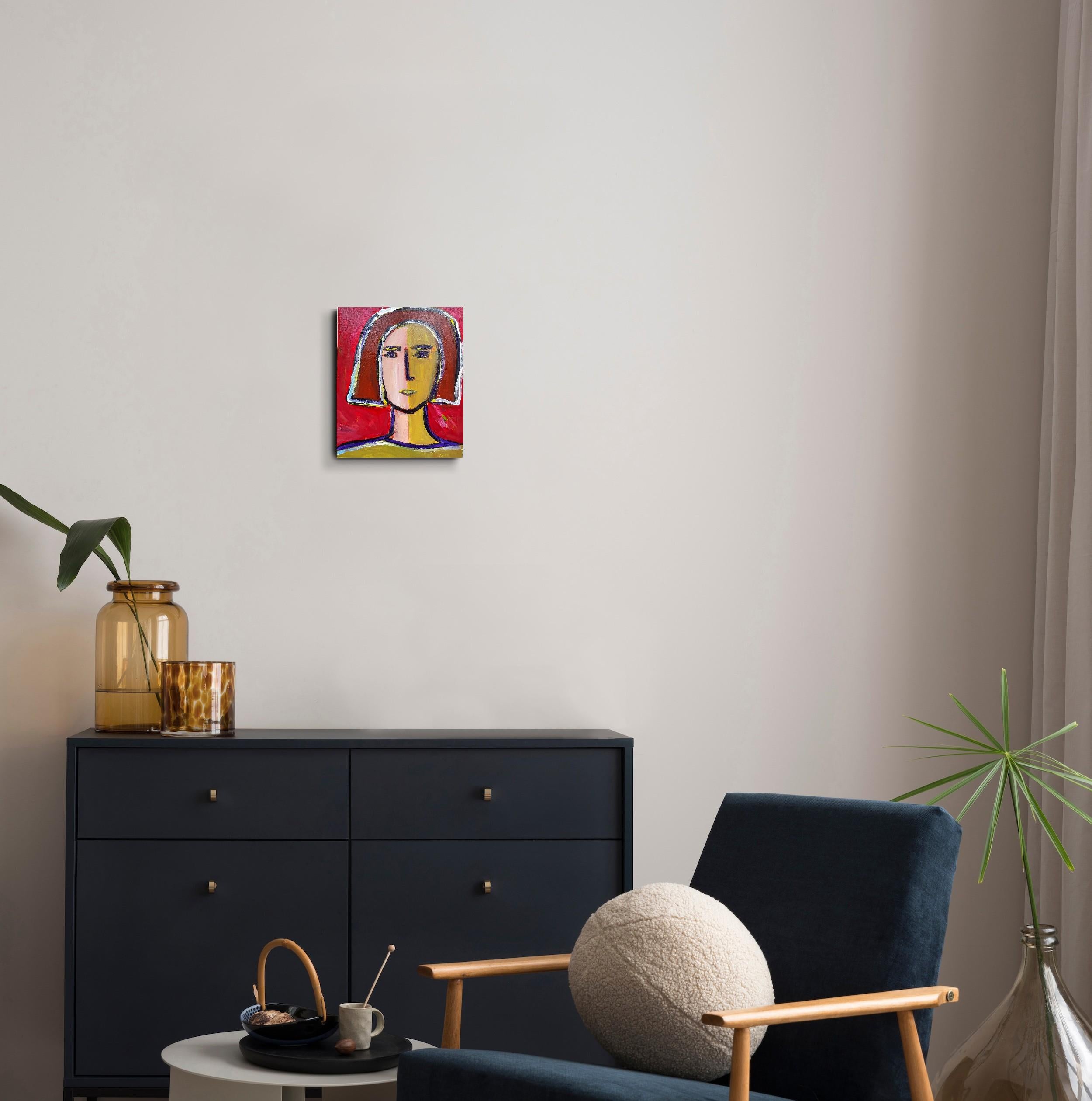 Contemporary Abstract Figurative Painting  of woman's portrait 