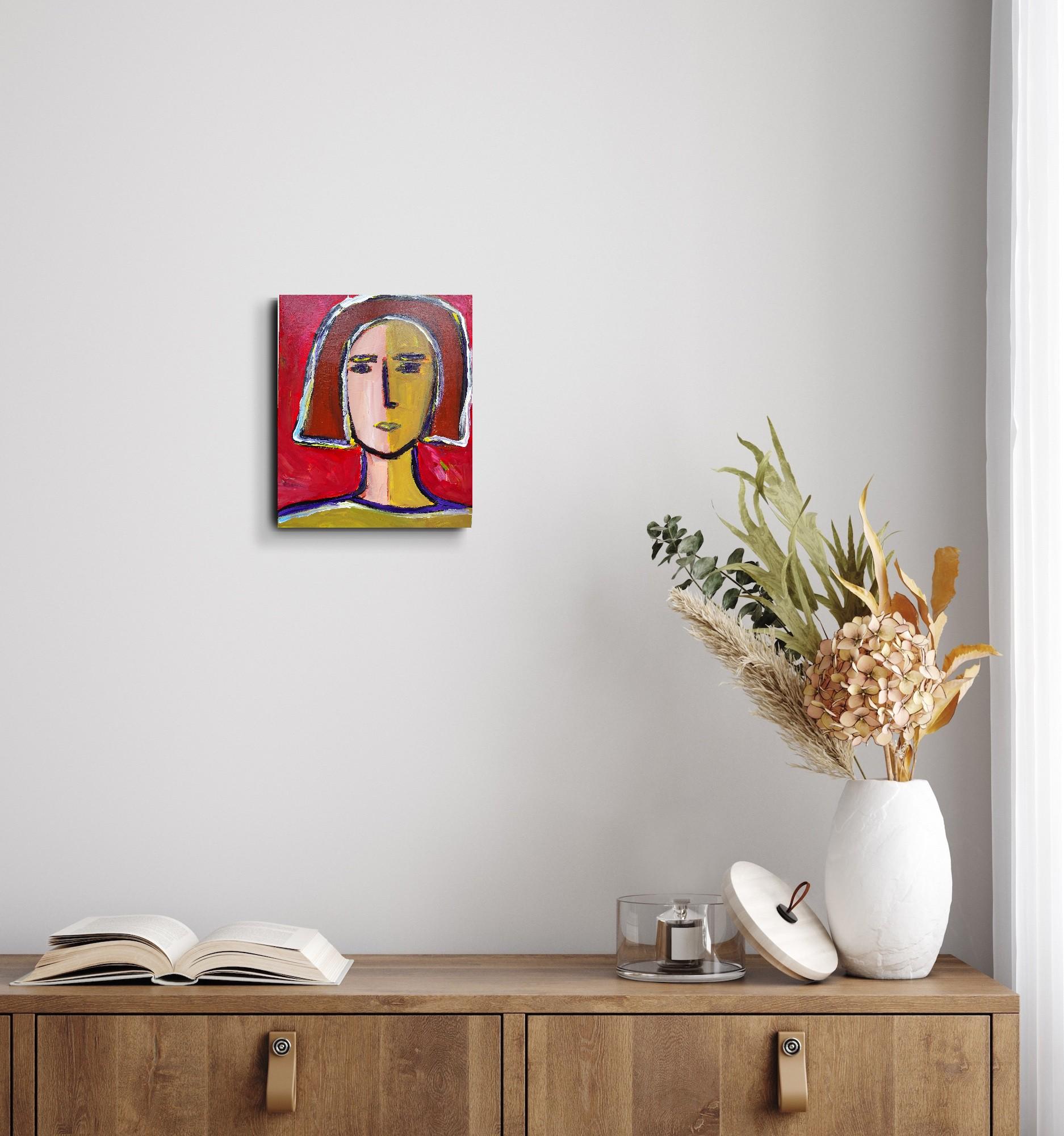 Contemporary Abstract Figurative Painting  of woman's portrait 