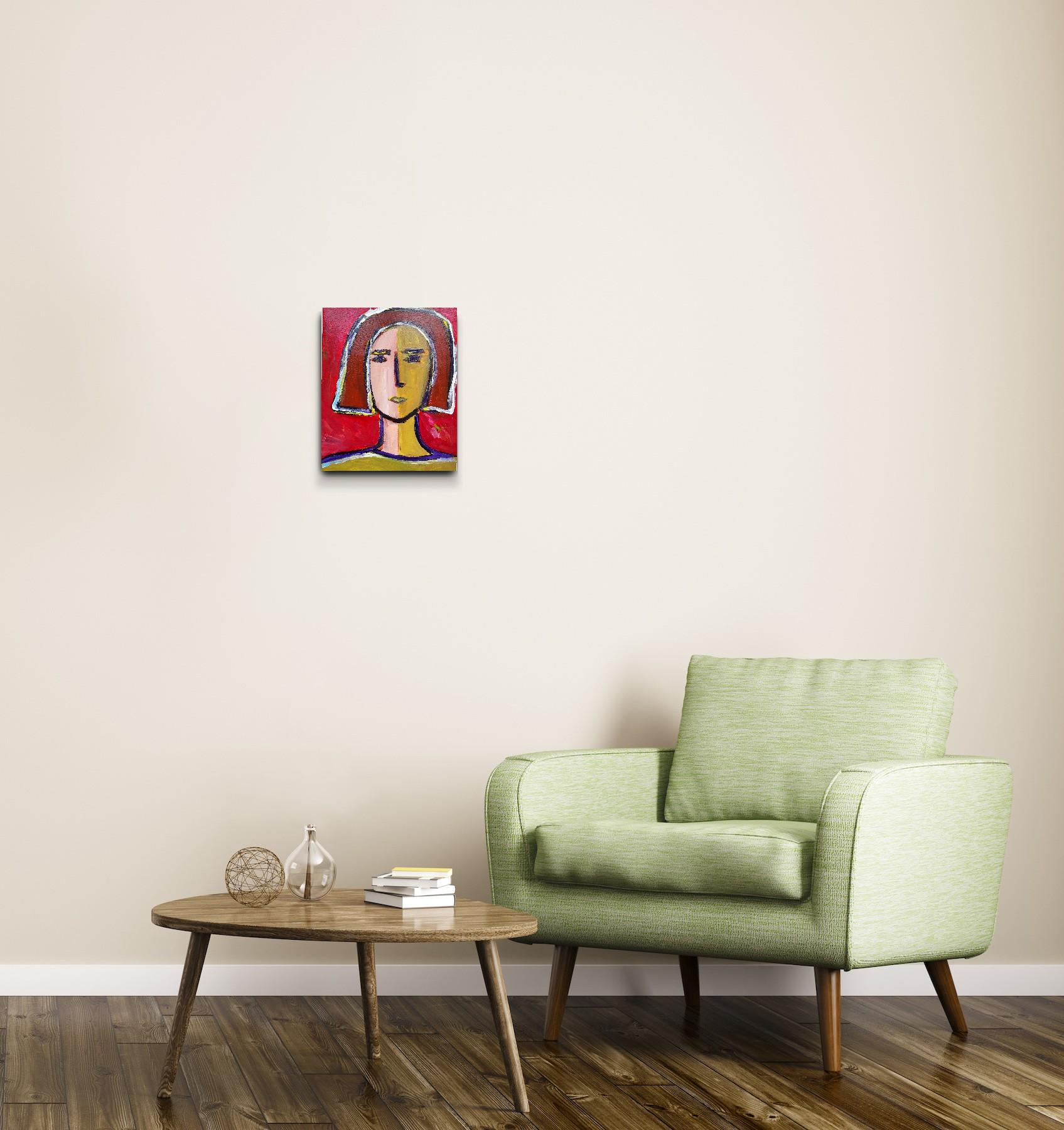 Contemporary Abstract Figurative Painting  of woman's portrait 