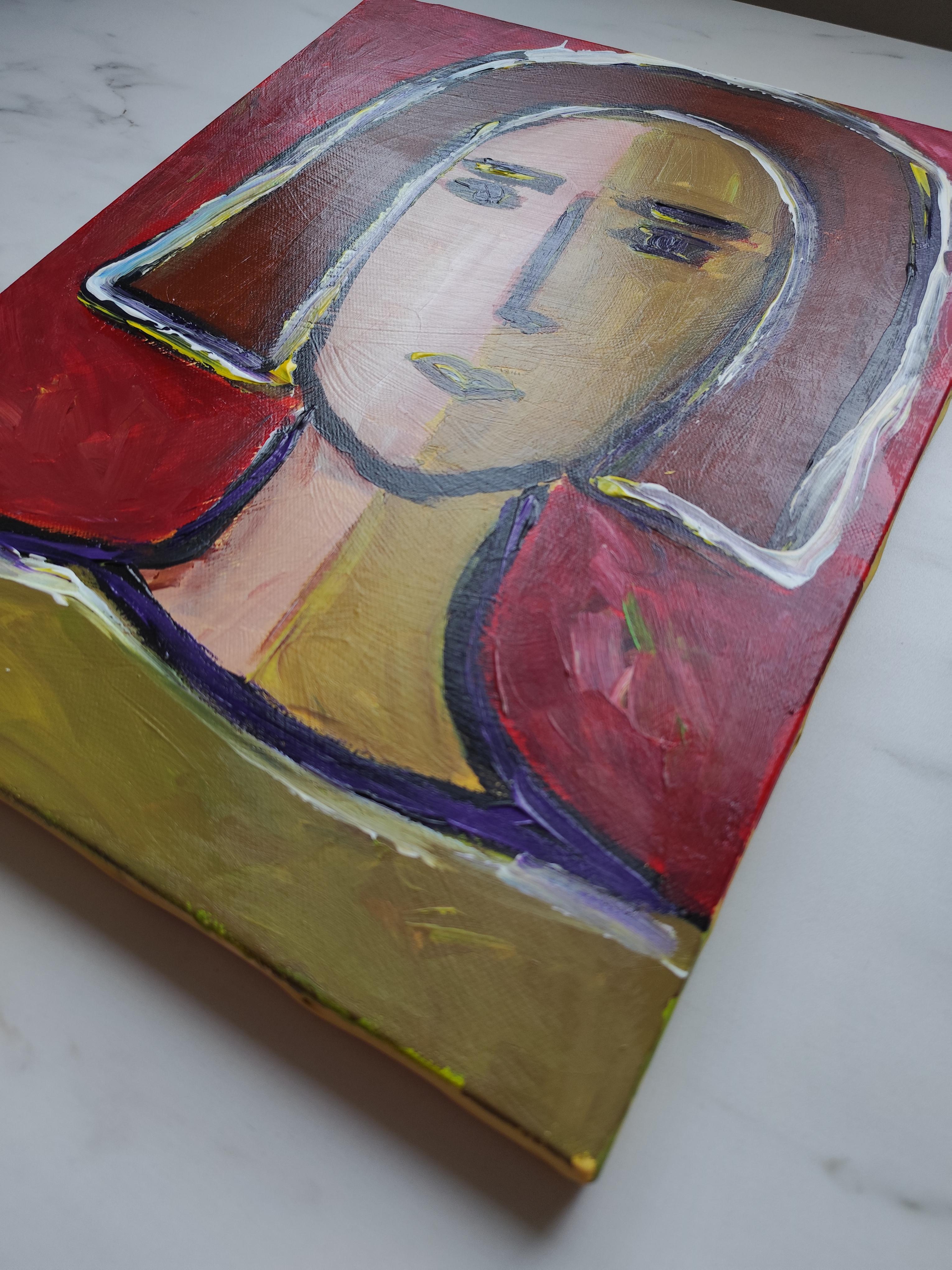 Contemporary Abstract Figurative Painting  of woman's portrait 