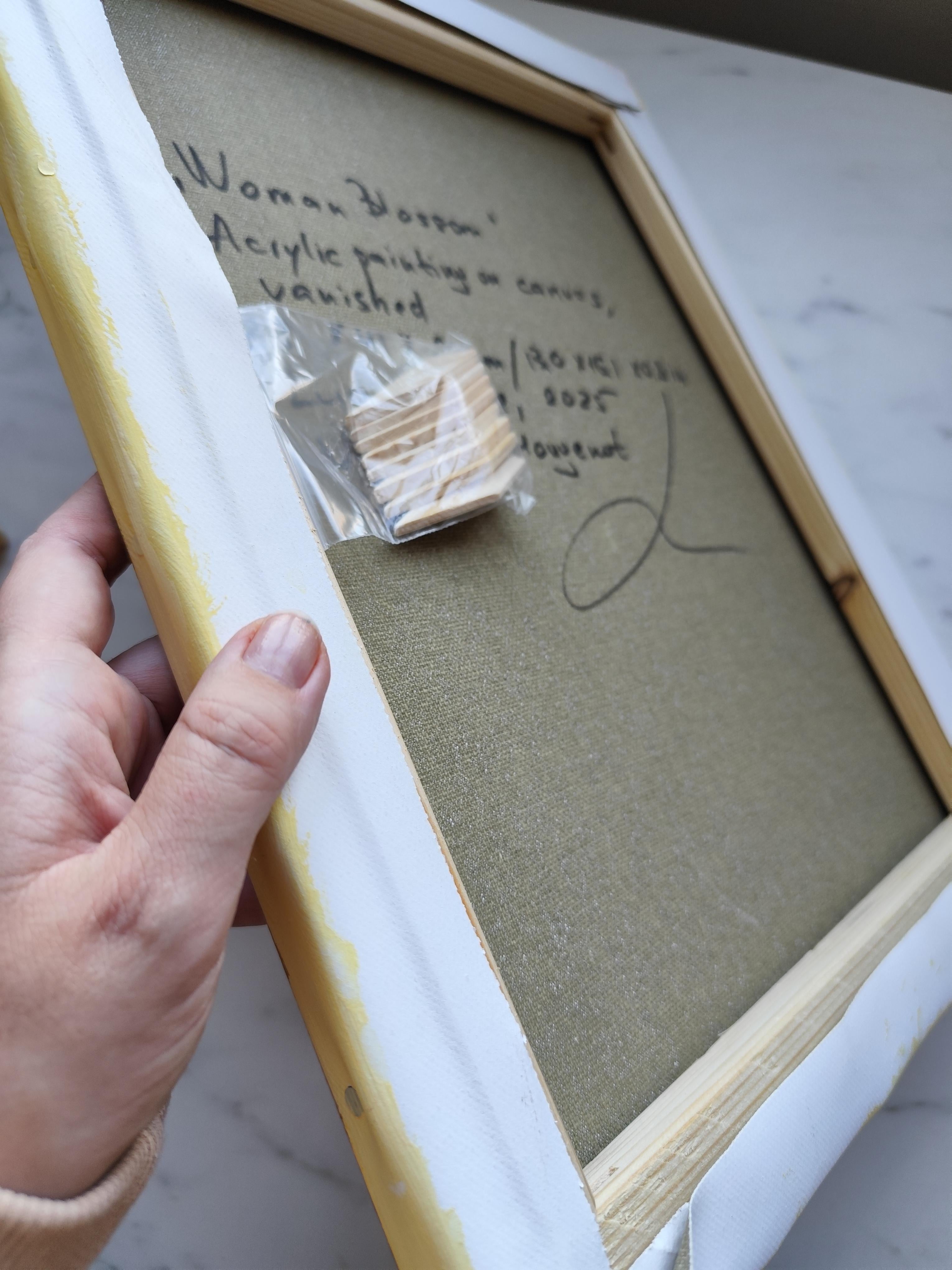 Zeitgenössische abstrakte figurative Malerei  eines Frauenporträts *Woman Blossom 