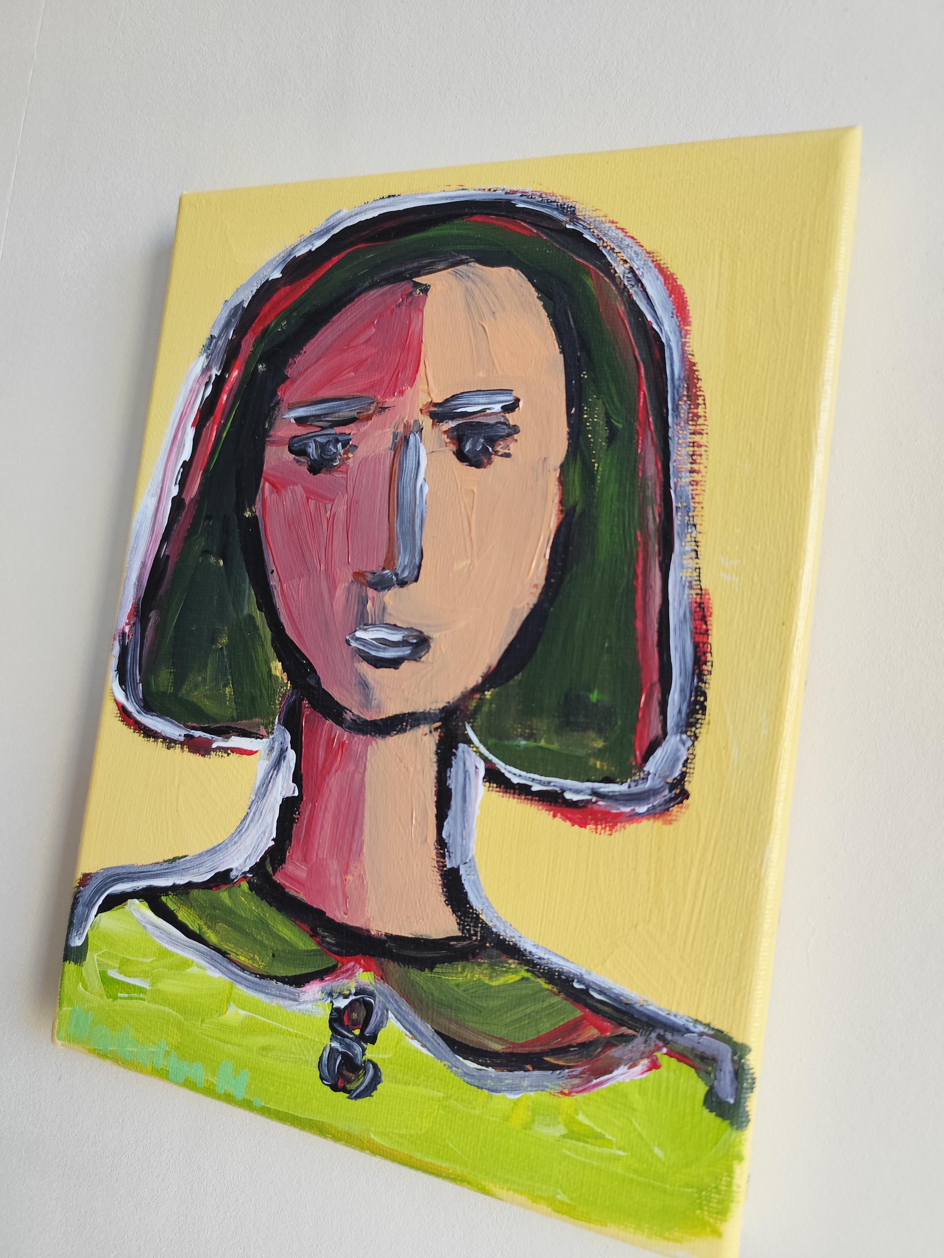 Contemporary Abstract Figurative Painting Small Format Art 