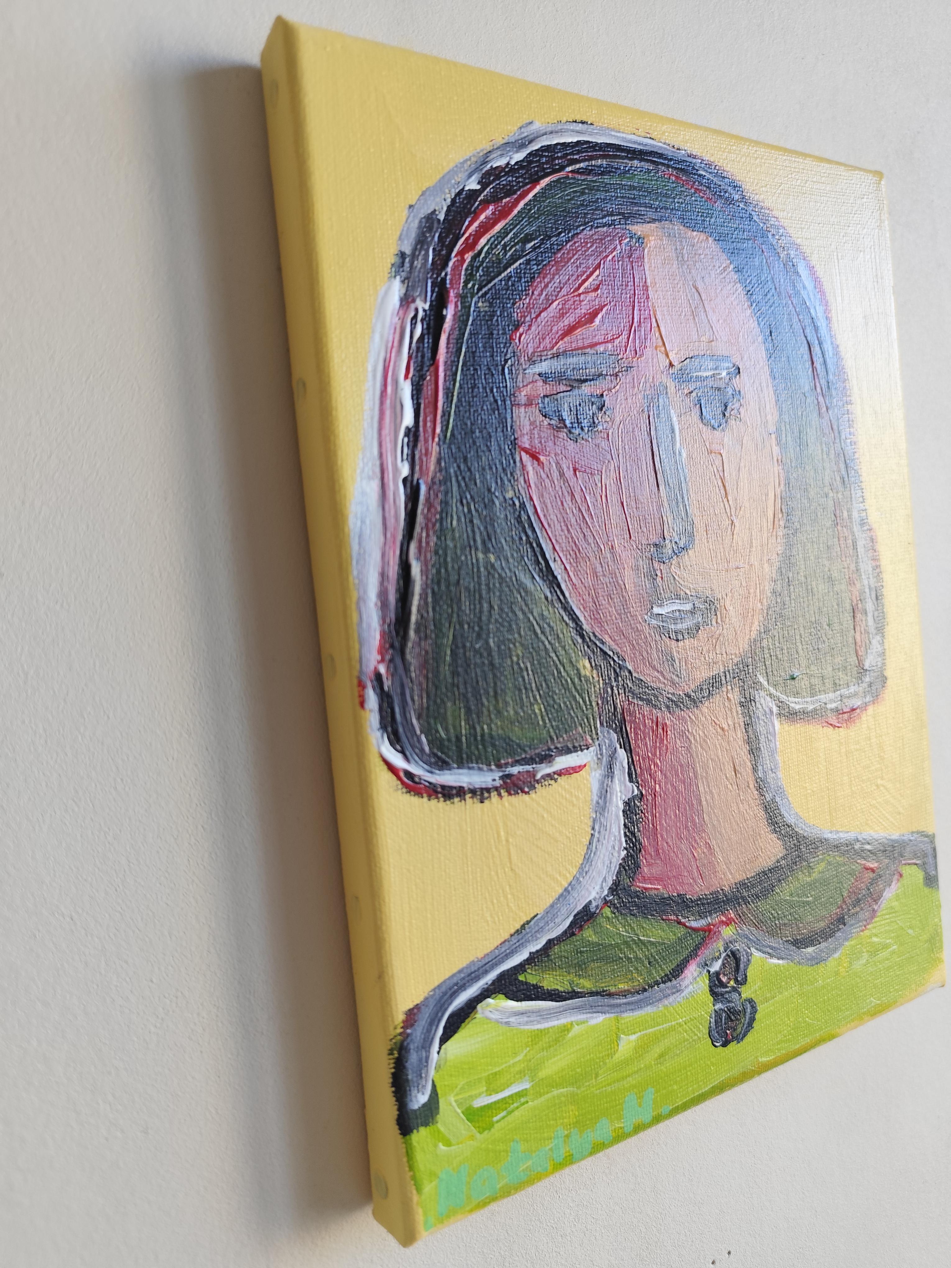 Contemporary Abstract Figurative Painting Small Format Art 