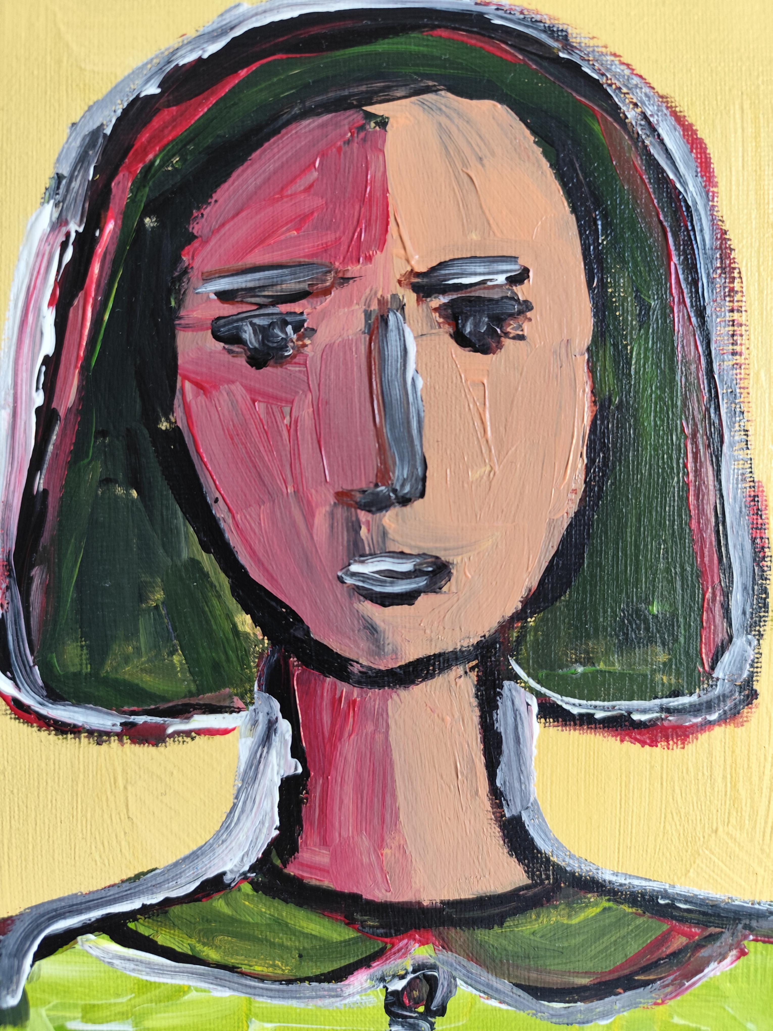 Contemporary Abstract Figurative Painting Small Format Art 