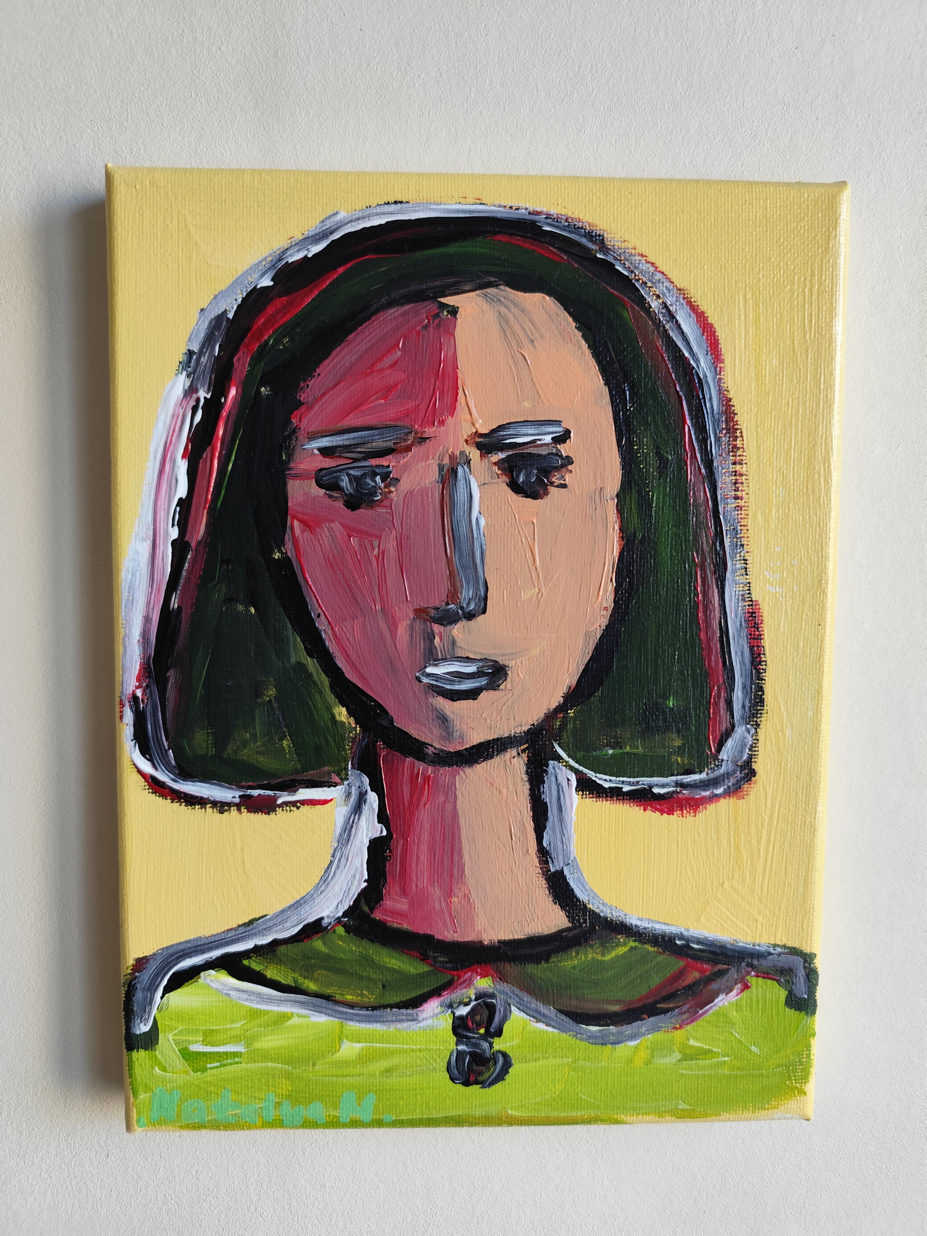 Contemporary Abstract Figurative Painting Small Format Art 