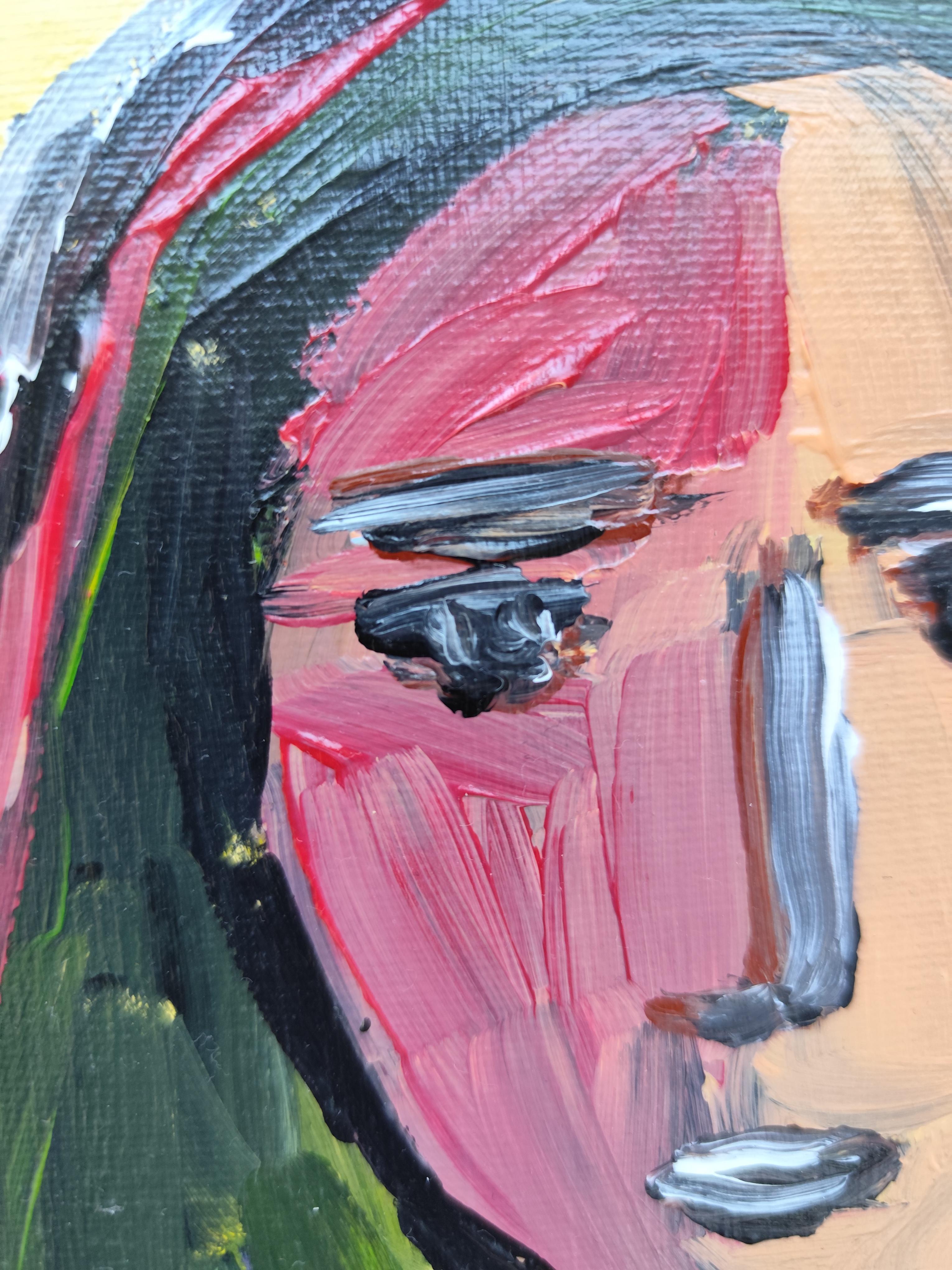 Contemporary Abstract Figurative Painting Small Format Art 