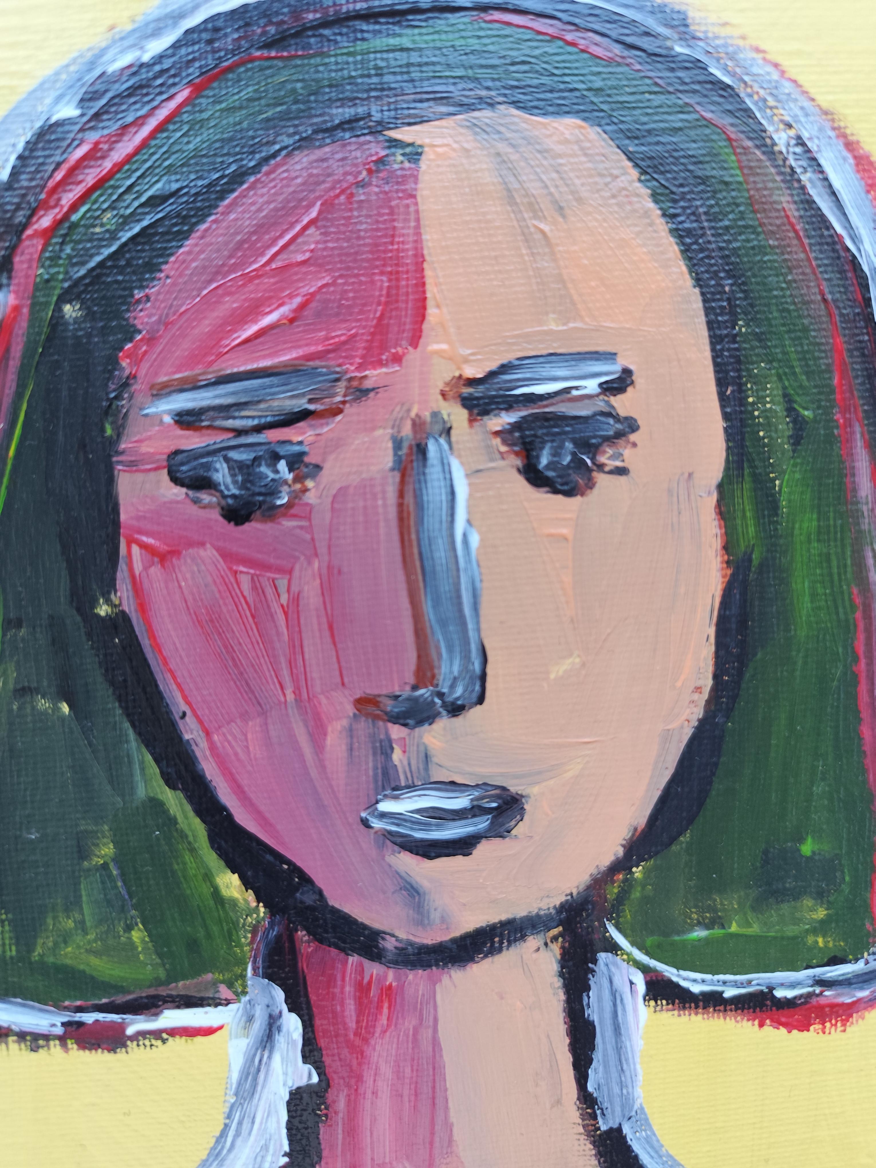 Contemporary Abstract Figurative Painting Small Format Art 