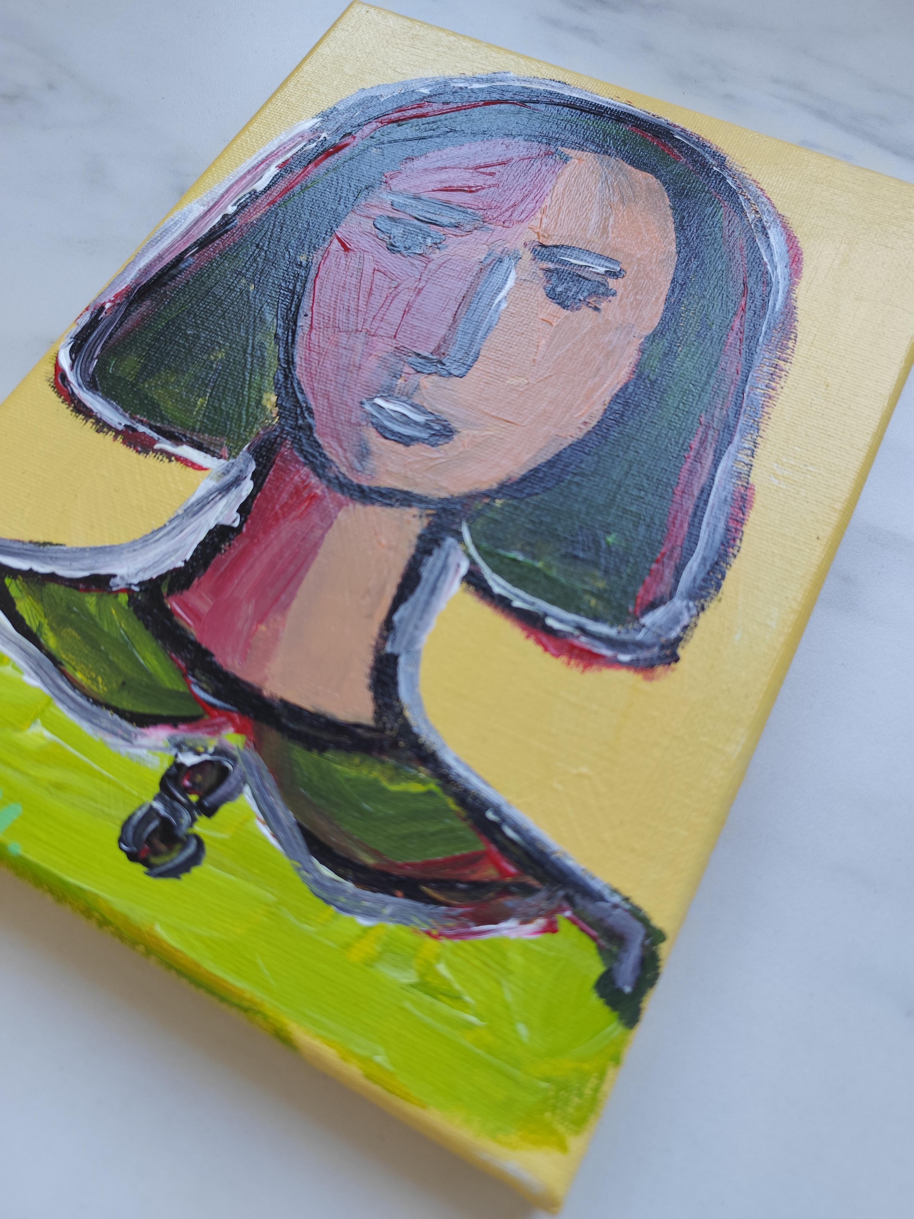 Contemporary Abstract Figurative Painting Small Format Art 