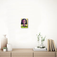 Contemporary Abstract Figurative Painting Small Format Art "Her Force"