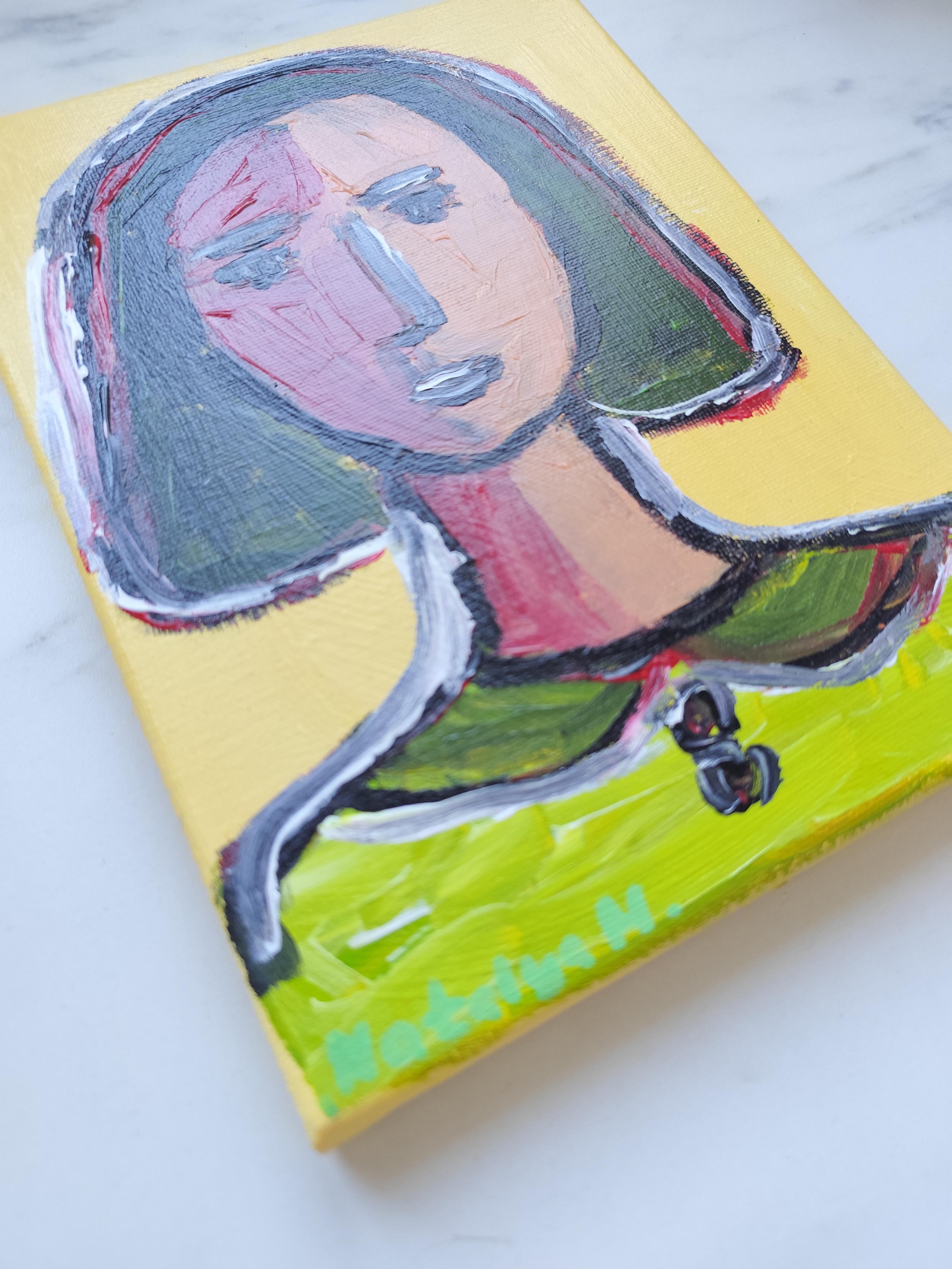 Contemporary Abstract Figurative Painting Small Format Art 