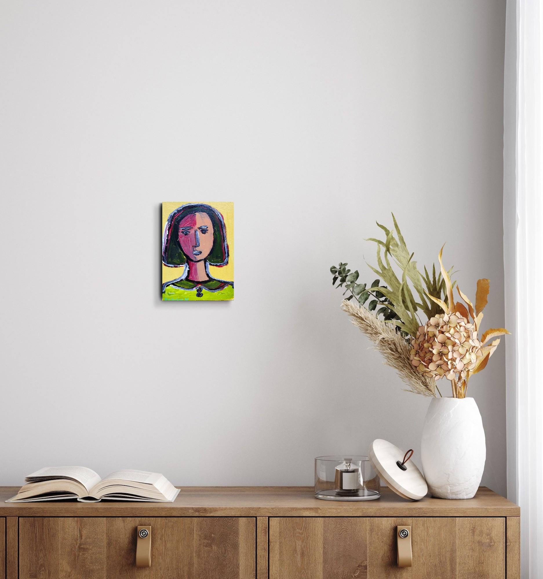 Contemporary Abstract Figurative Painting Small Format Art 