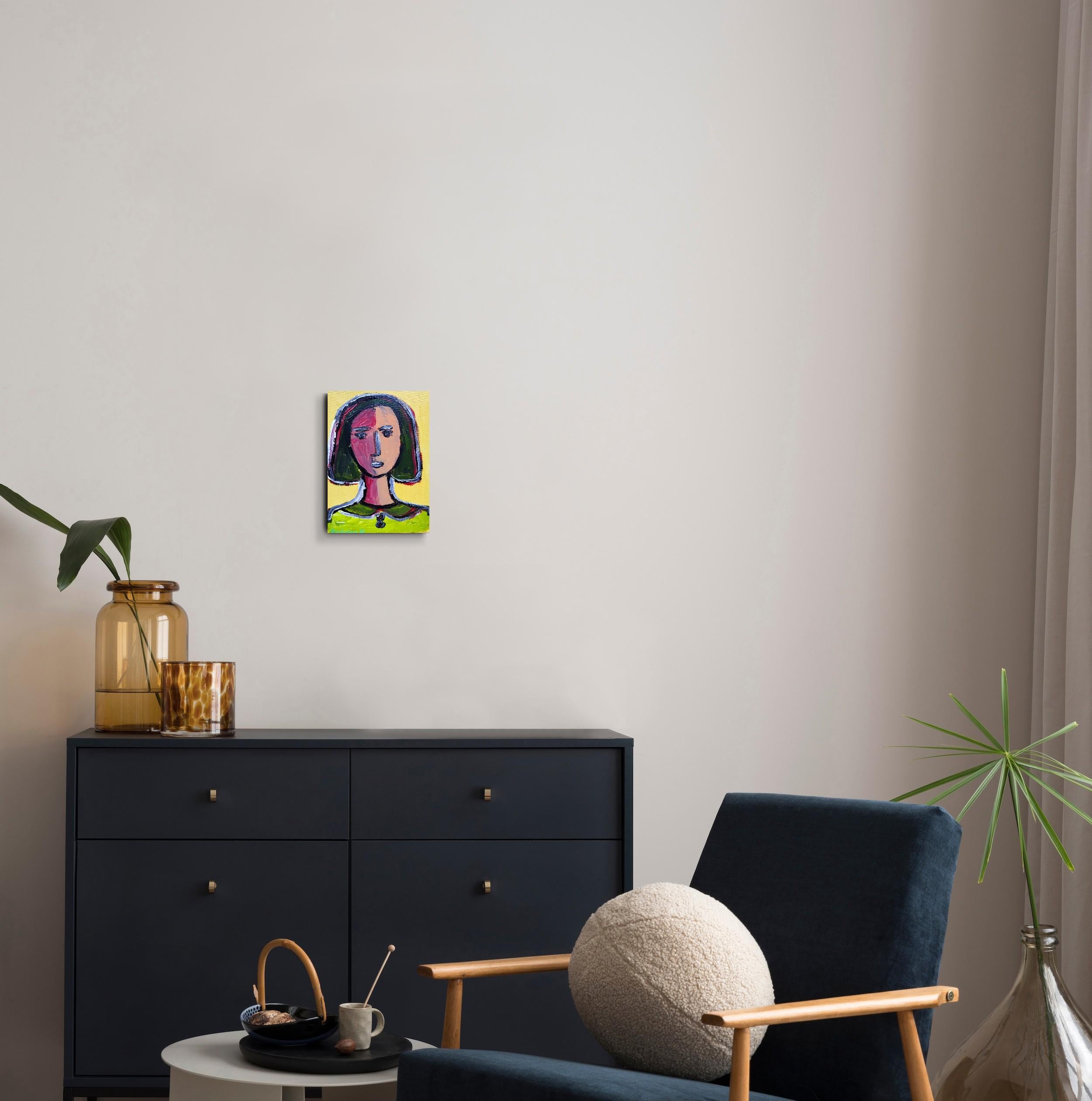 Contemporary Abstract Figurative Painting Small Format Art 