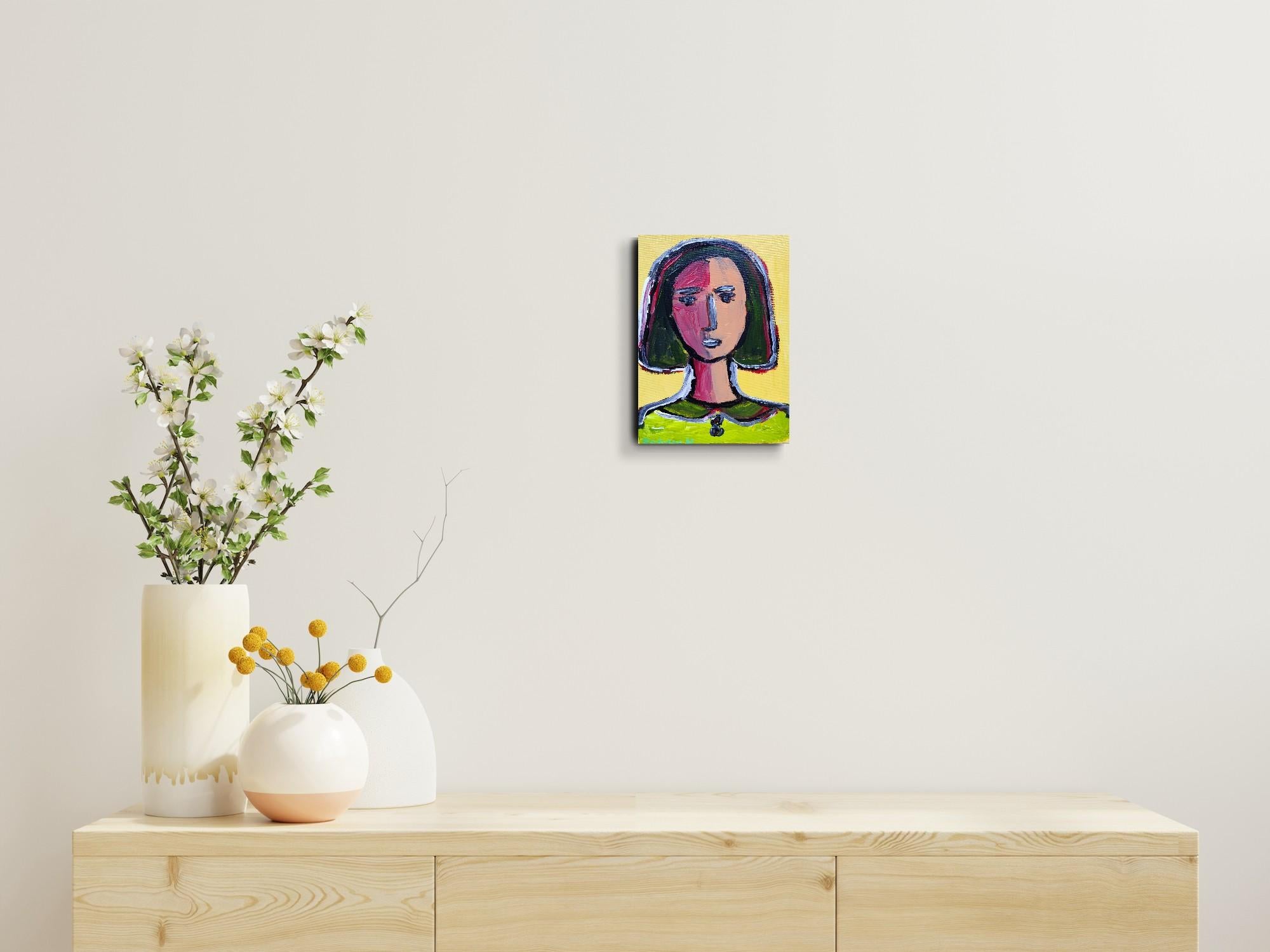 Contemporary Abstract Figurative Painting Small Format Art 