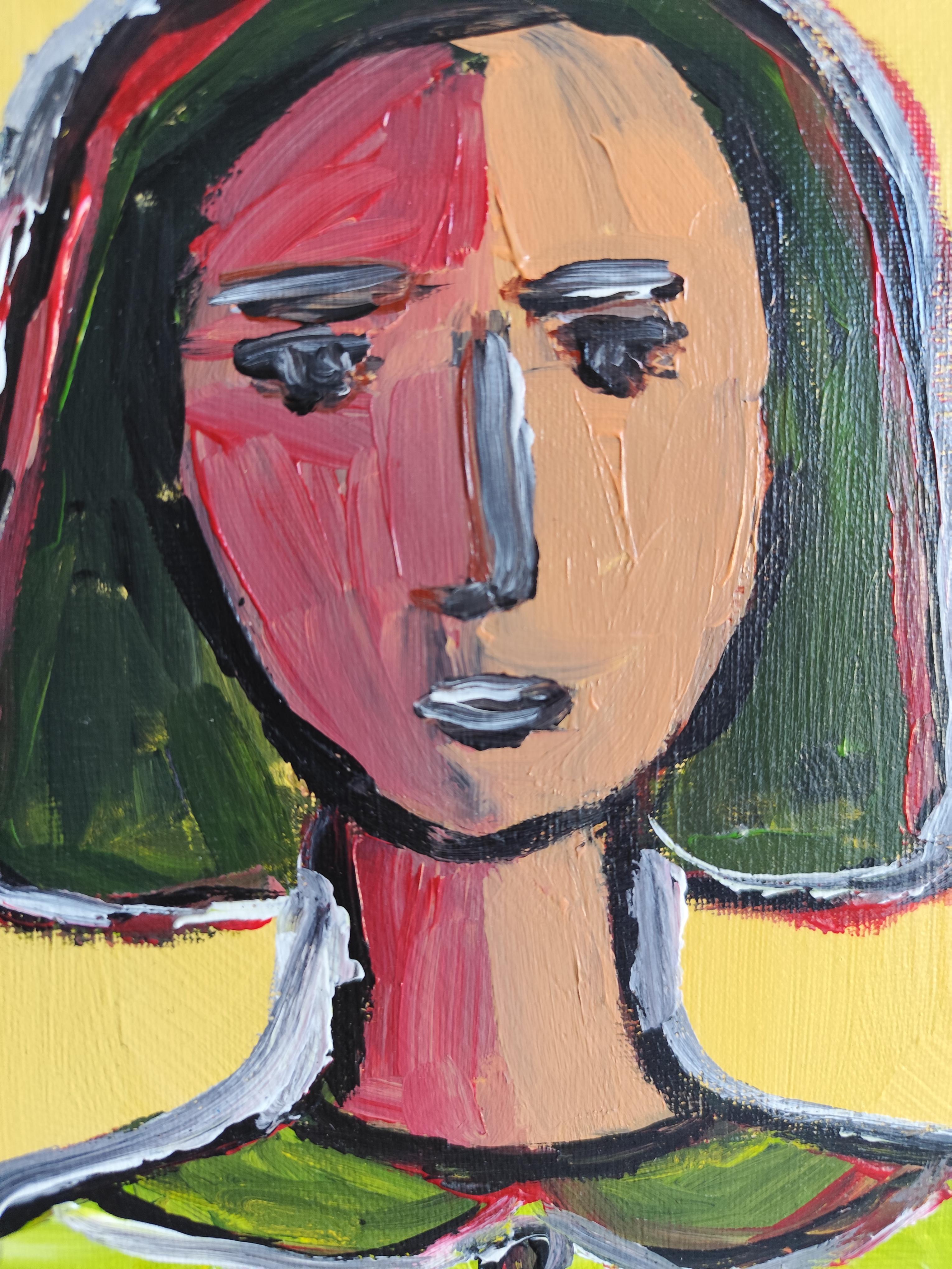 Contemporary Abstract Figurative Painting Small Format Art 