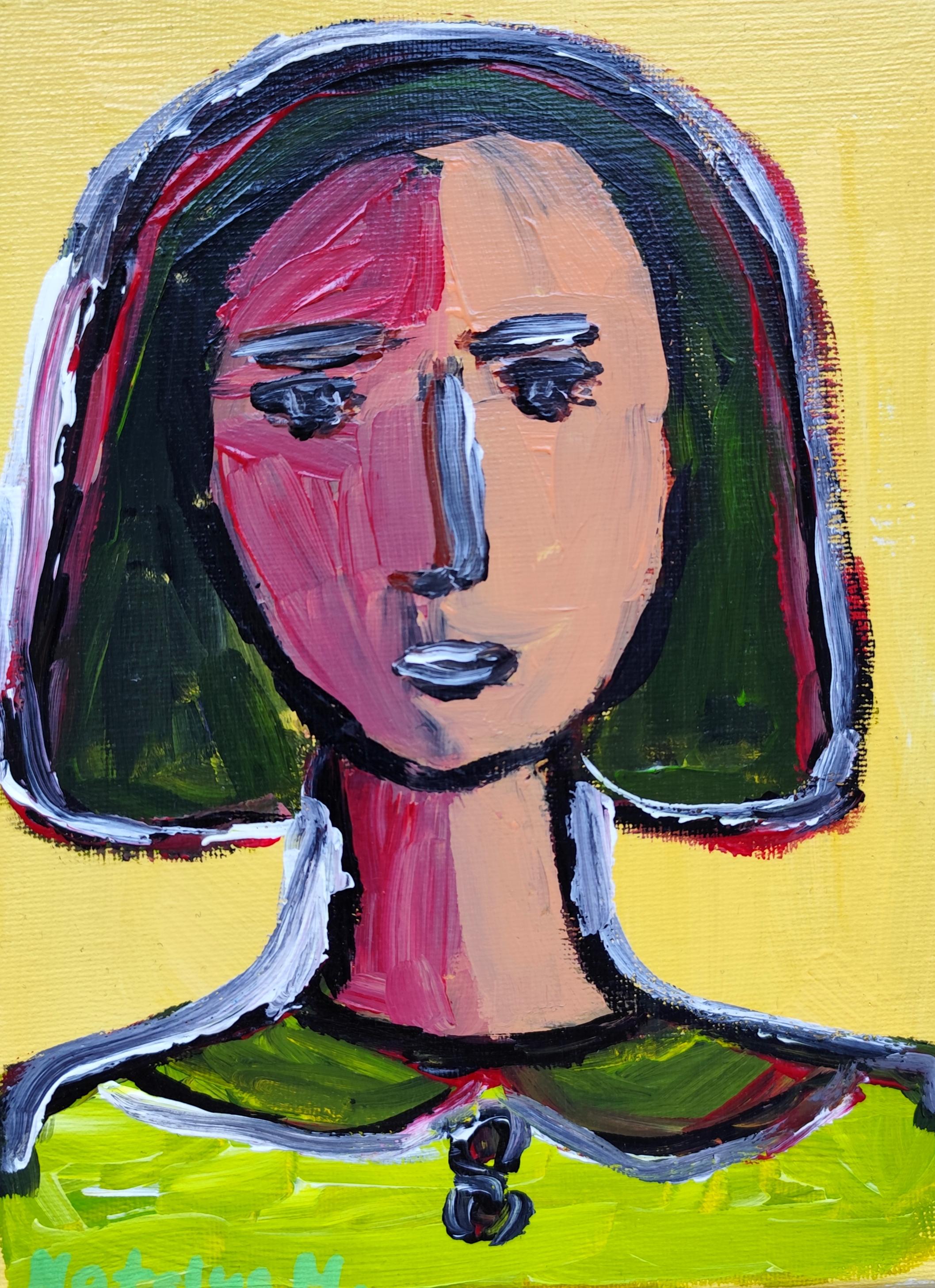 Contemporary Abstract Figurative Painting Small Format Art "Her Force"