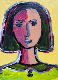 Contemporary Abstract Figurative Painting Small Format Art "Her Force"