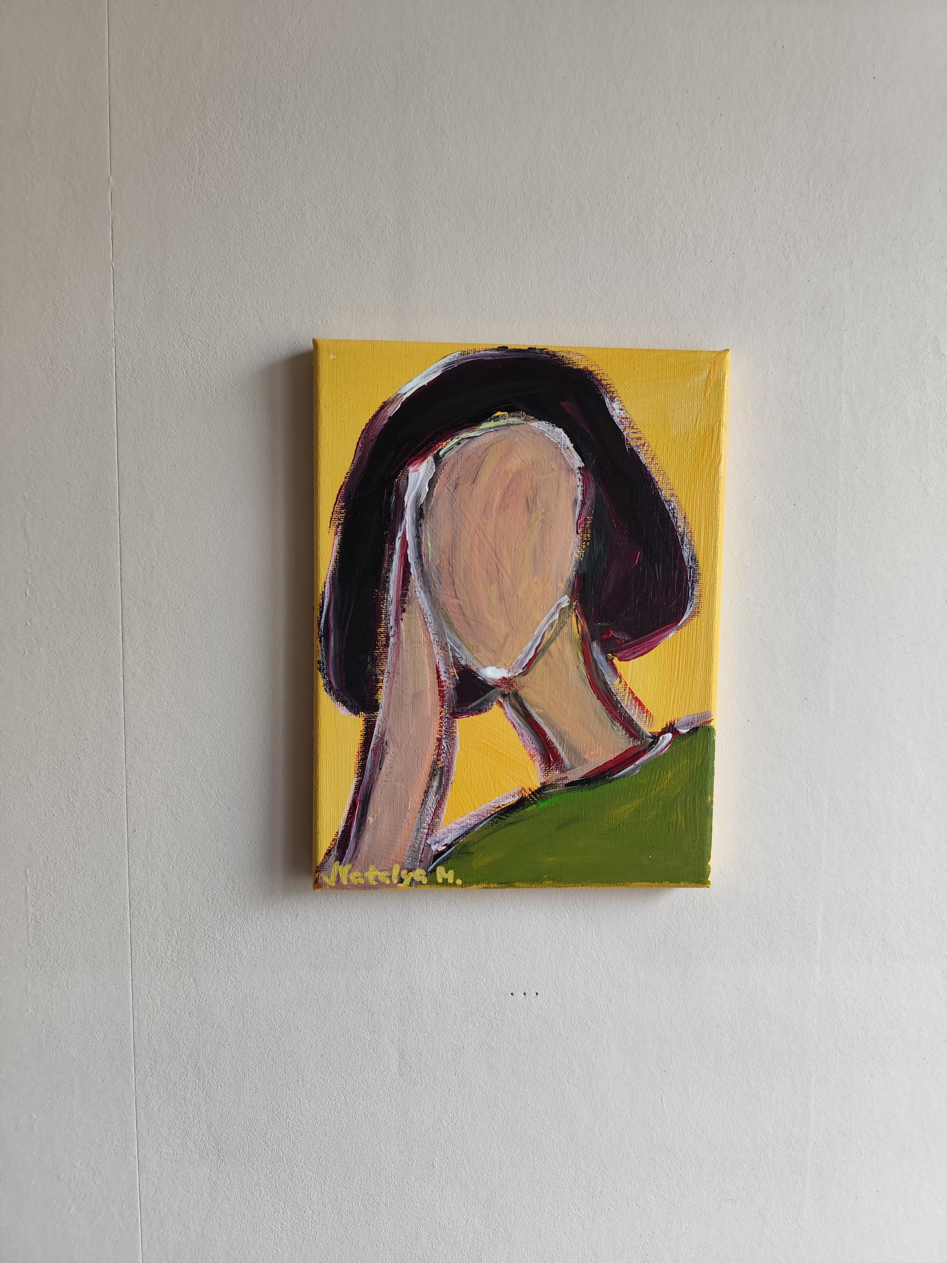 Contemporary Abstract Figurative Painting Small Format Art 