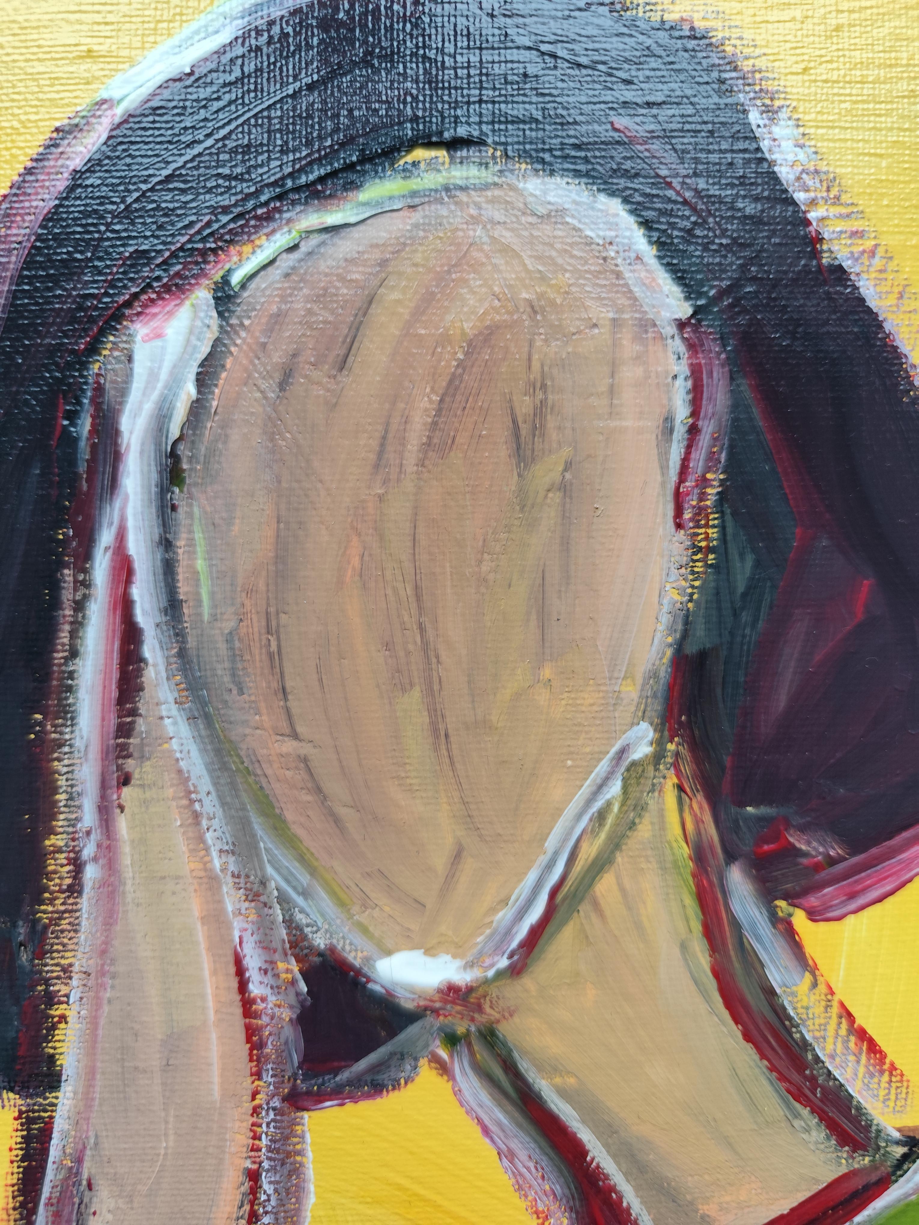 Contemporary Abstract Figurative Painting Small Format Art 