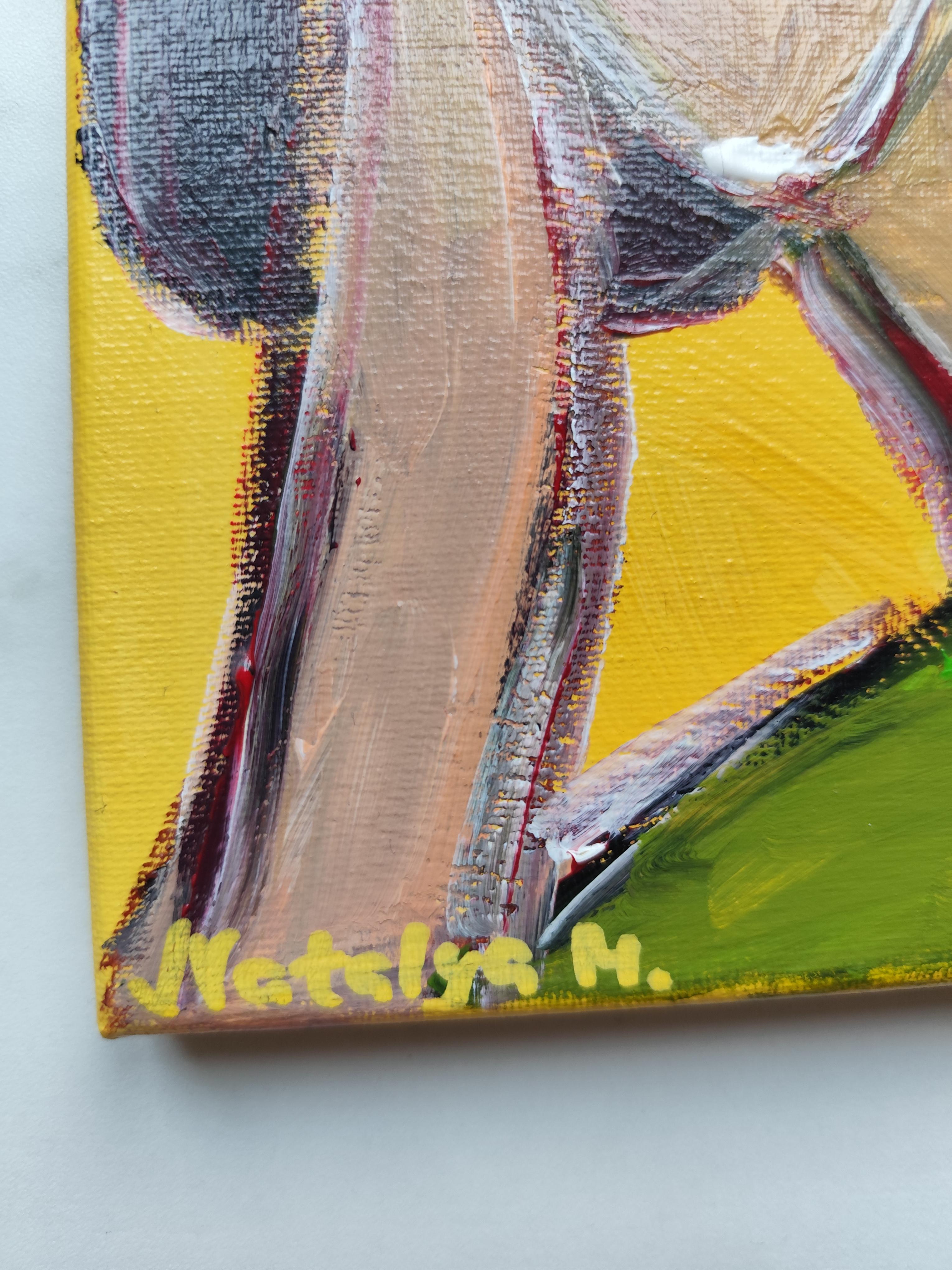 Contemporary Abstract Figurative Painting Small Format Art 