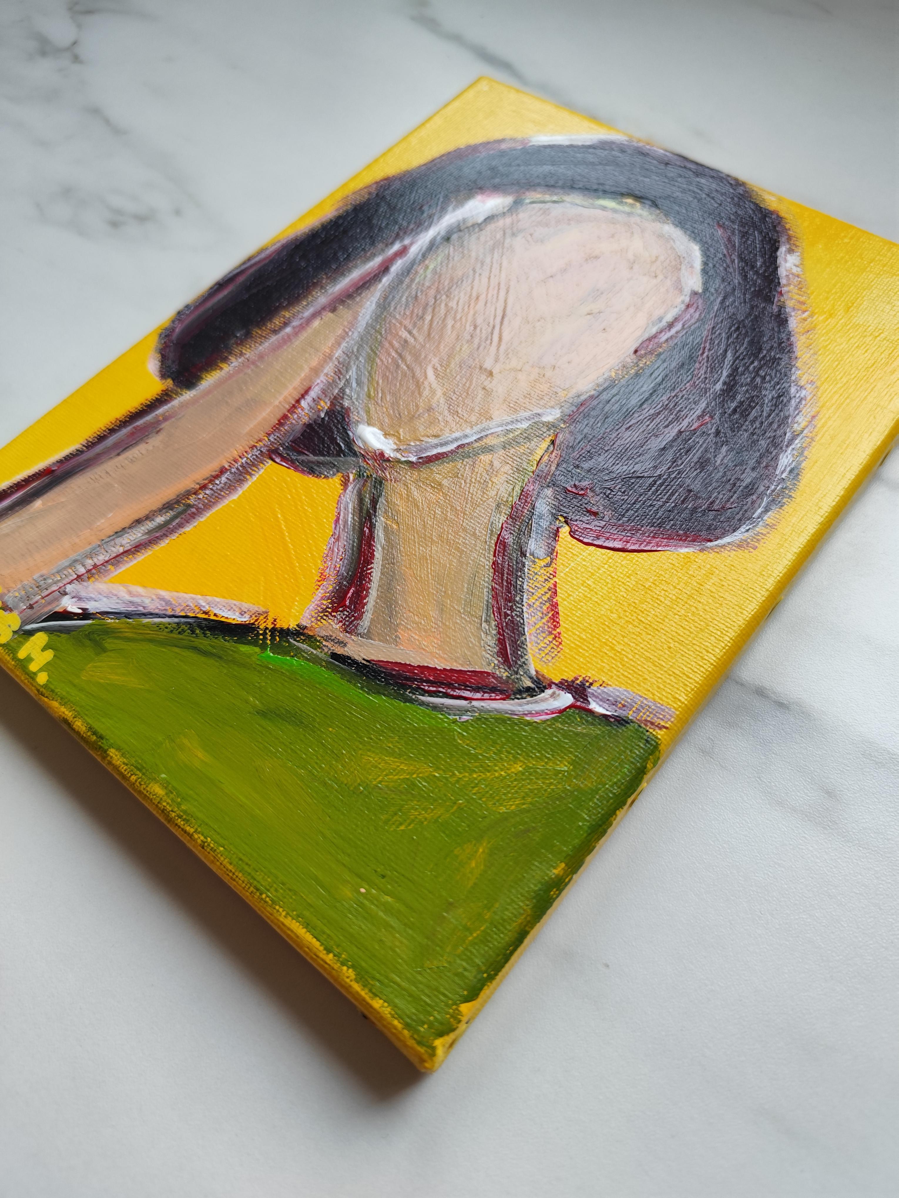 Contemporary Abstract Figurative Painting Small Format Art 