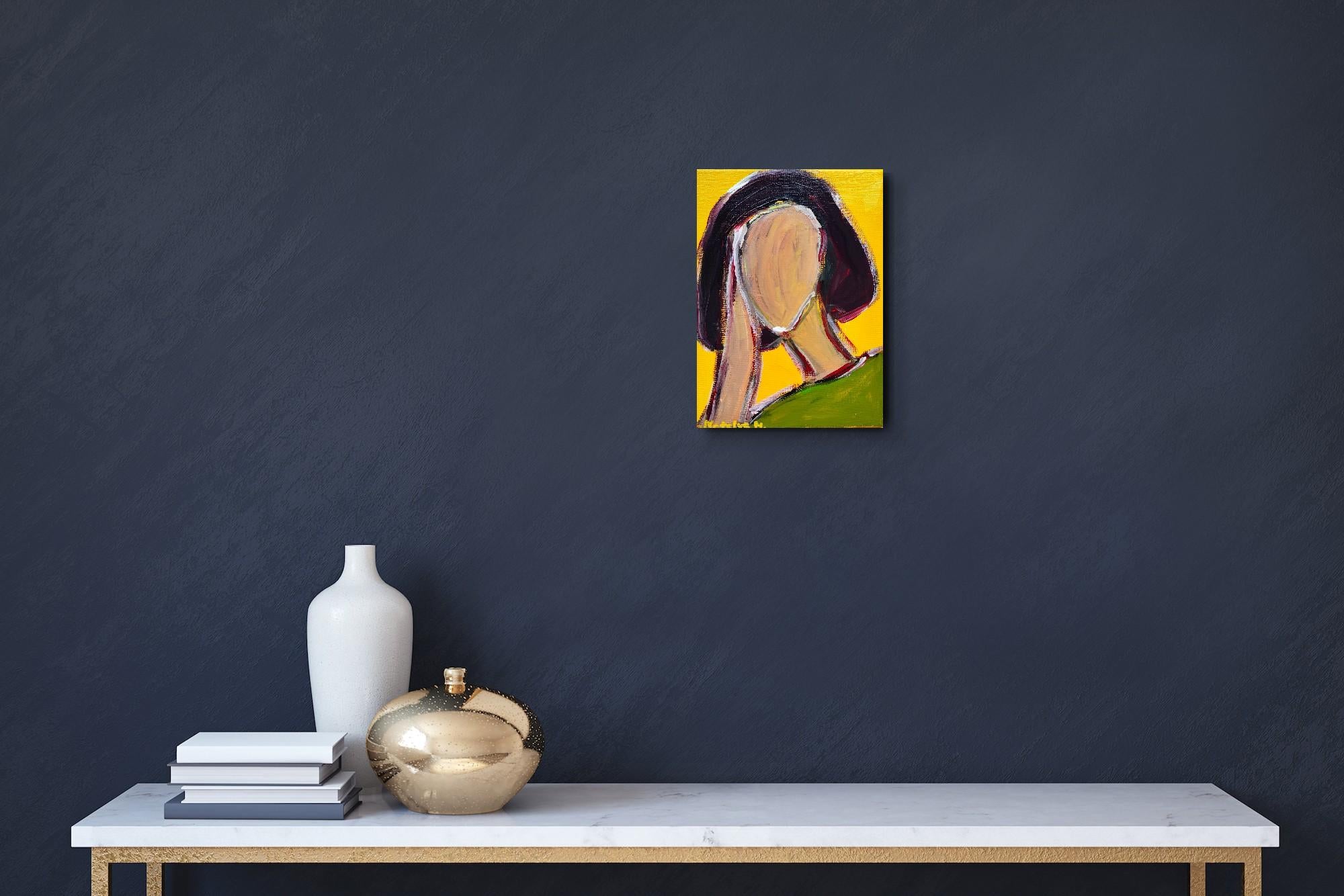 Contemporary Abstract Figurative Painting Small Format Art 