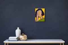 Contemporary Abstract Figurative Painting Small Format Art "Her Silent Story"