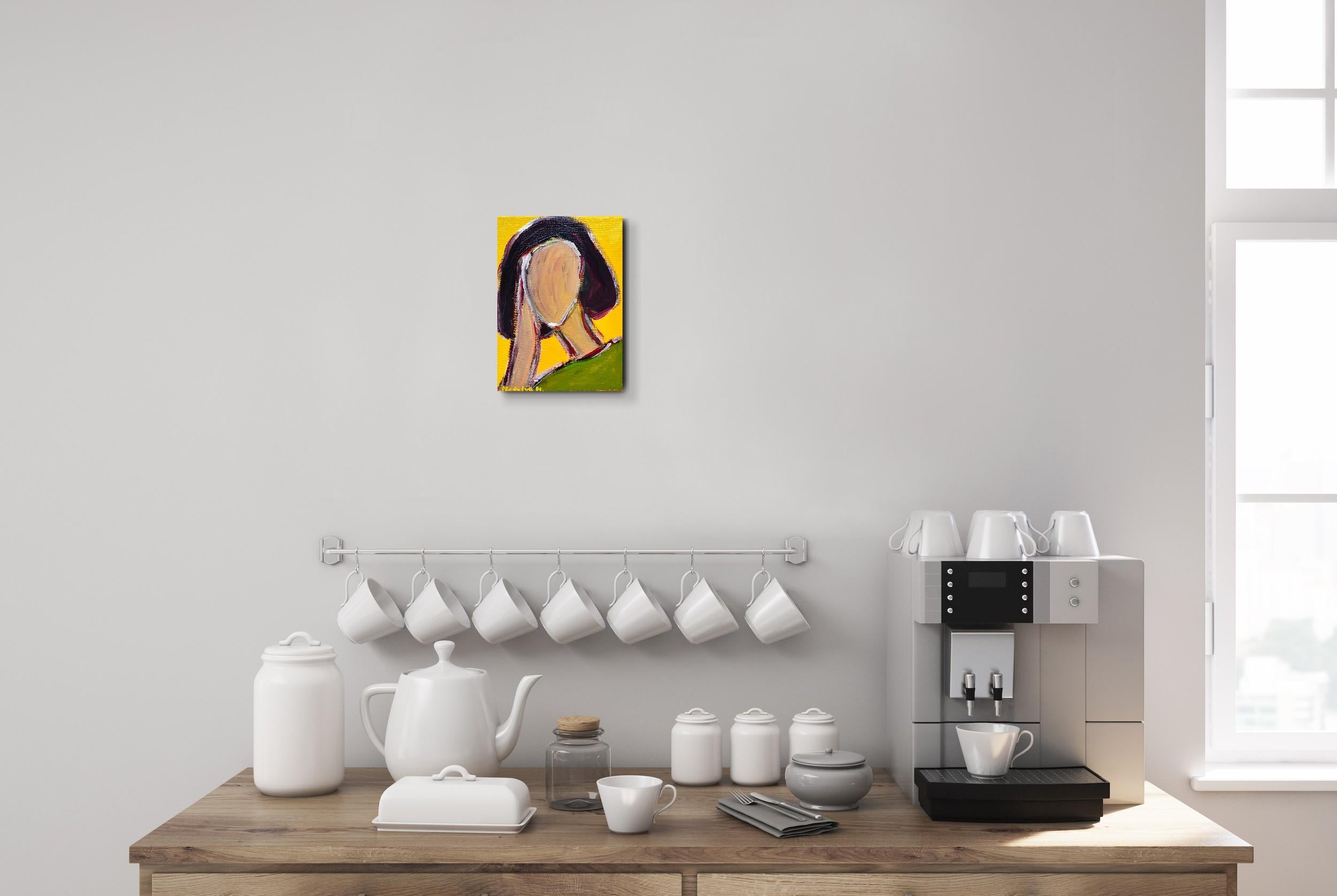 Contemporary Abstract Figurative Painting Small Format Art 