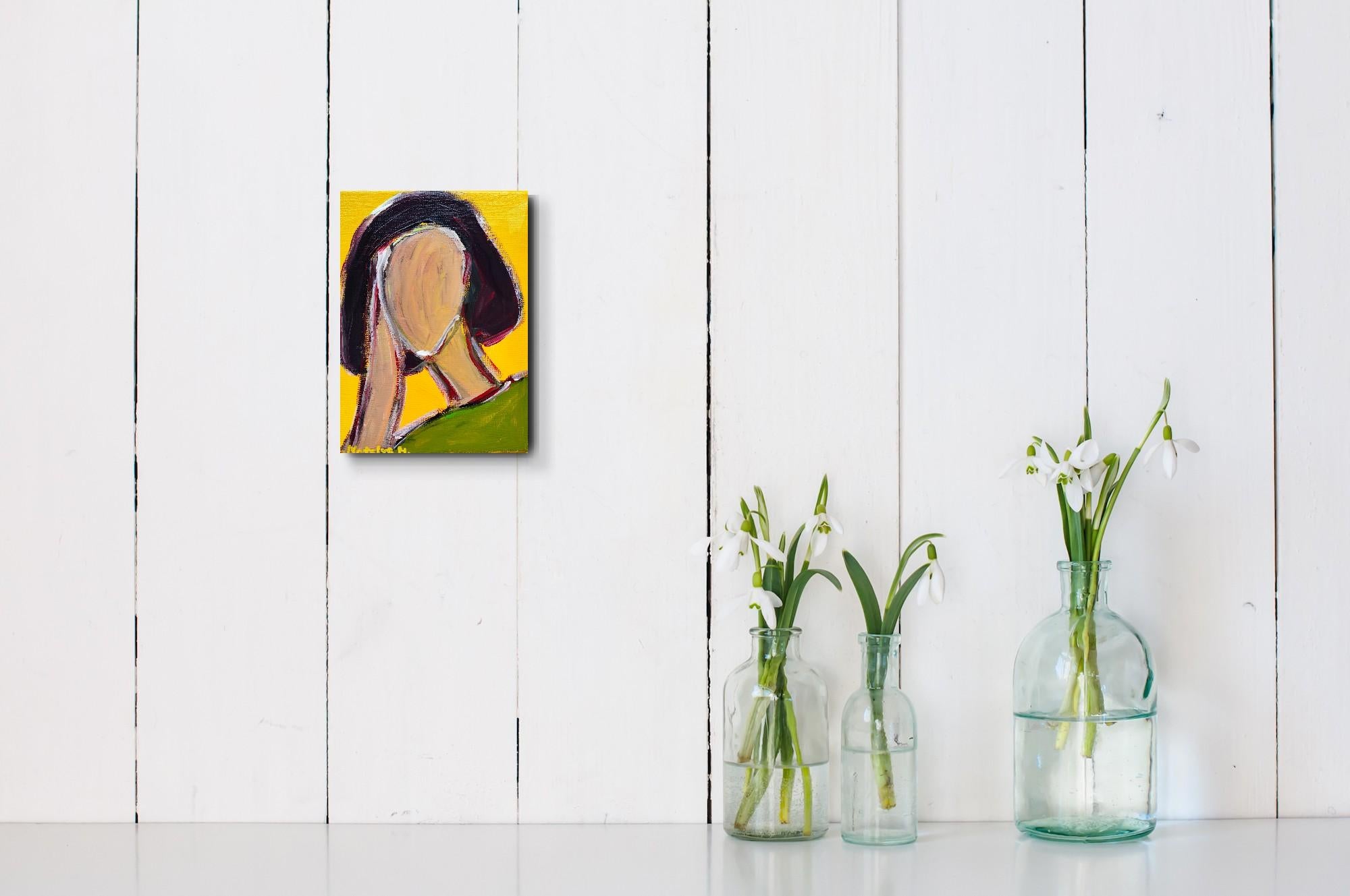 Contemporary Abstract Figurative Painting Small Format Art 