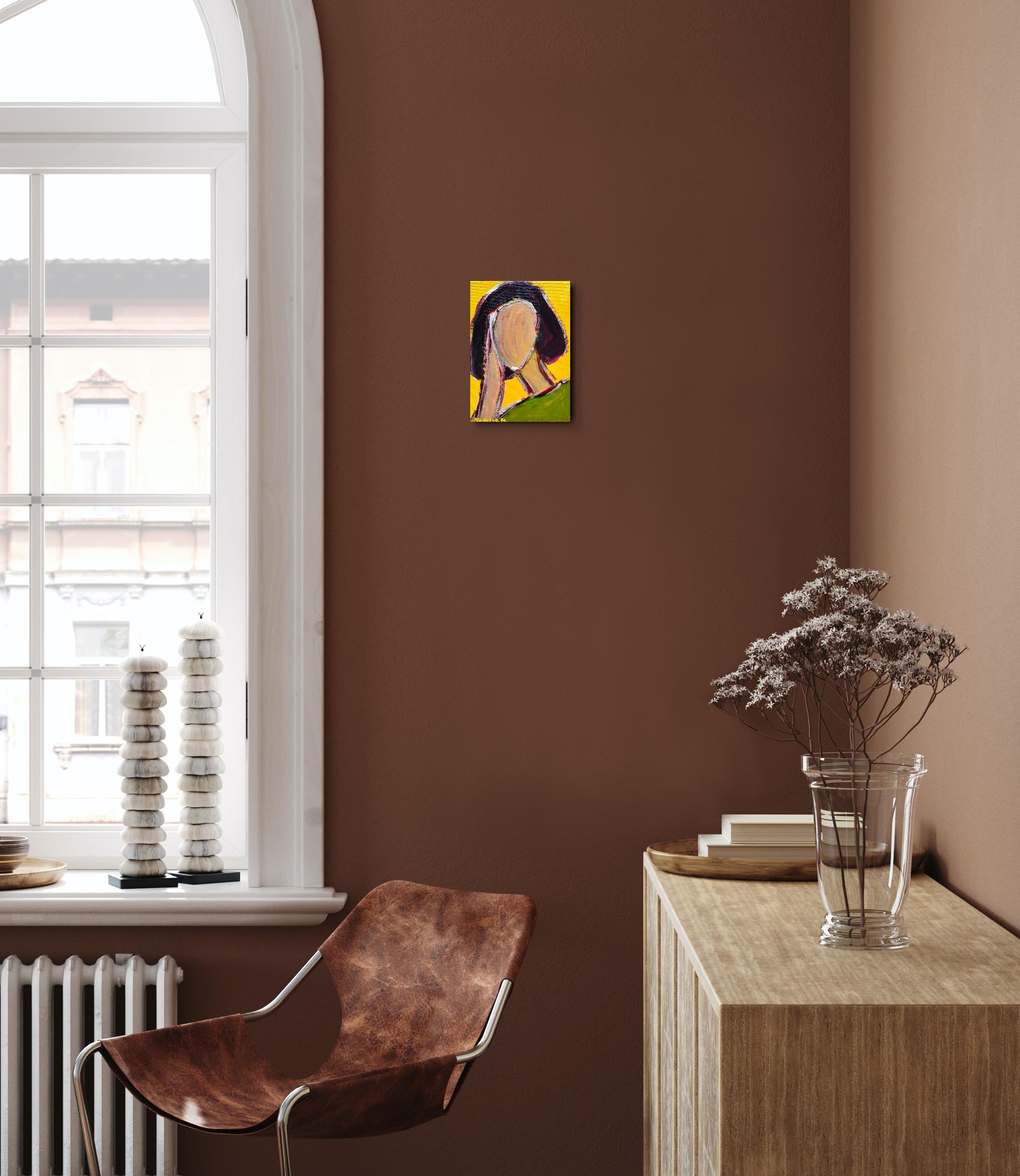 Contemporary Abstract Figurative Painting Small Format Art 