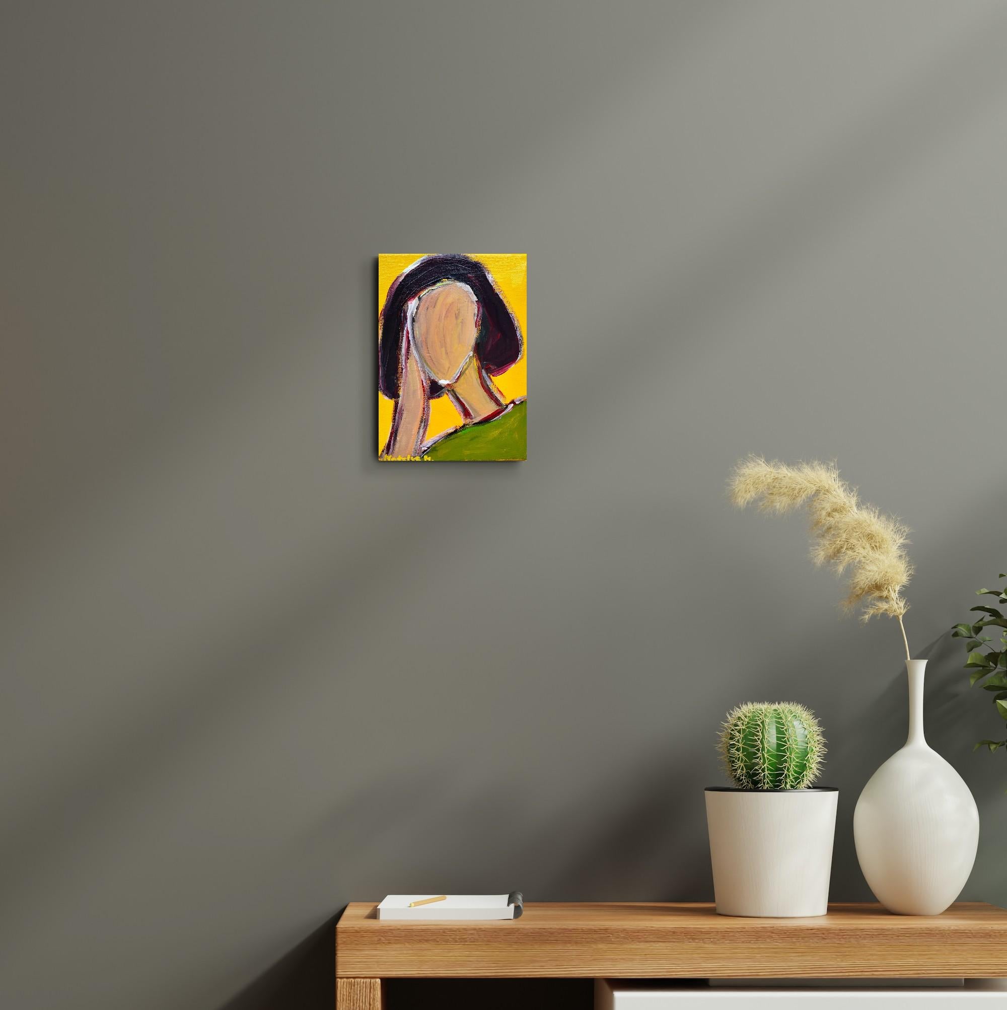 Contemporary Abstract Figurative Painting Small Format Art 